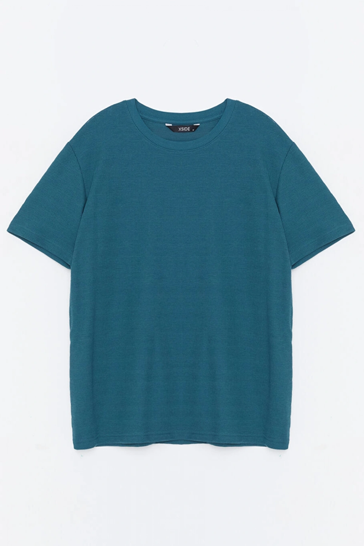 XSIDE Petrol Bisiklet Yaka Kısa Kollu Erkek Tişört
