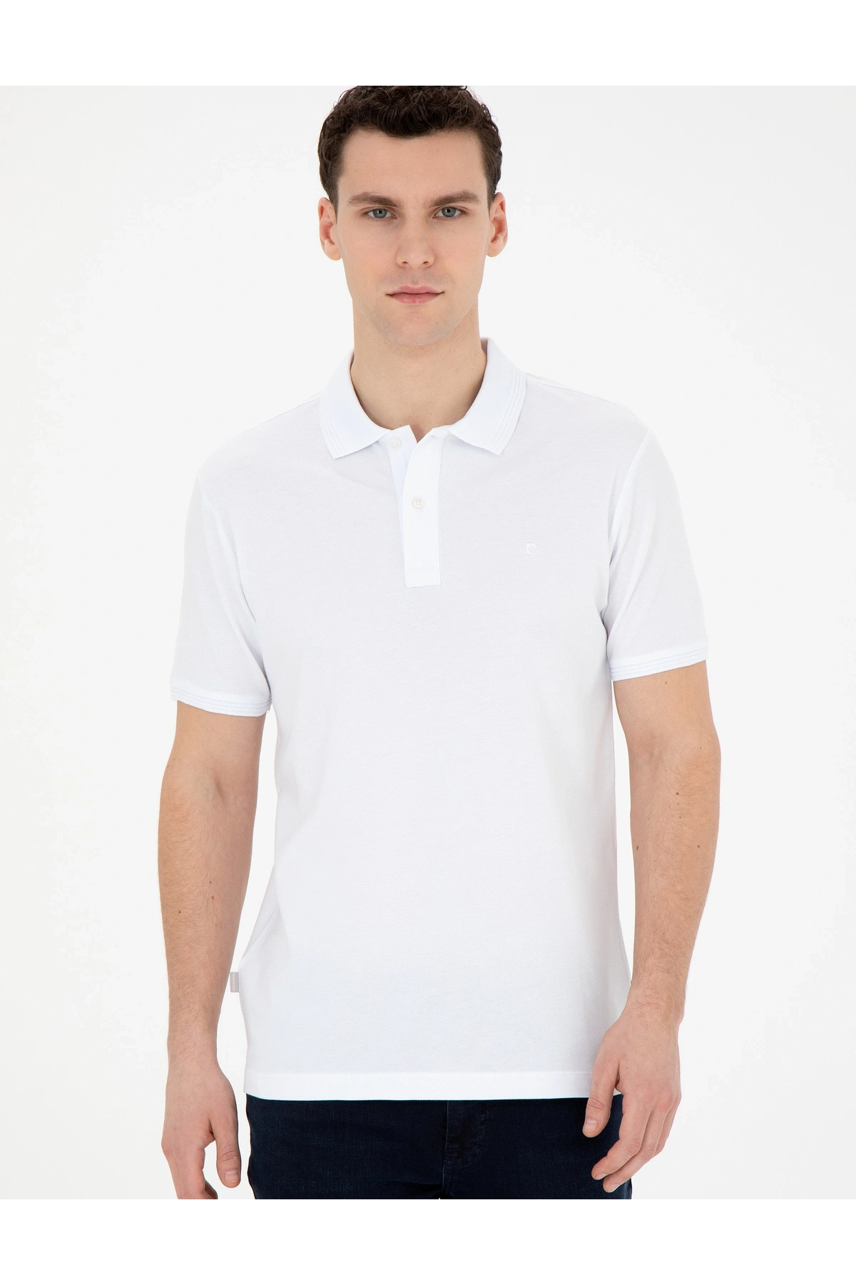 Pierre Cardin PİERRE CARDİN SLİM FİT DOKUMA POLO YAKA BEYAZ T-SHİRT