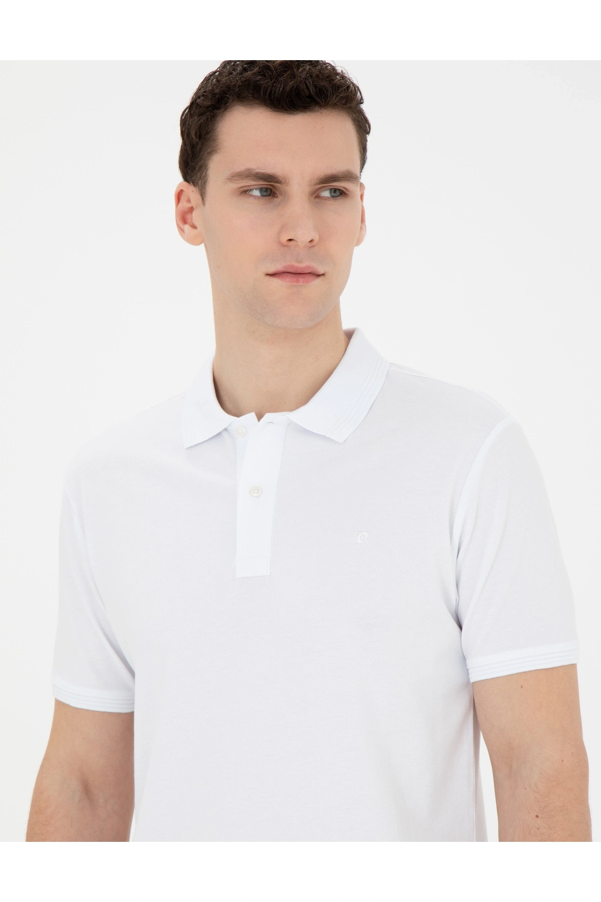 Pierre Cardin PİERRE CARDİN SLİM FİT DOKUMA POLO YAKA BEYAZ T-SHİRT