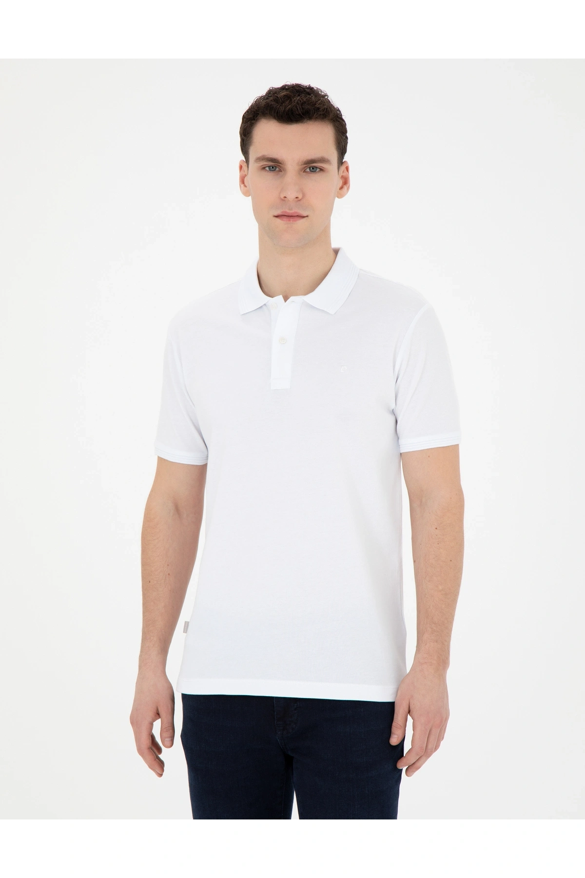 Pierre Cardin PİERRE CARDİN SLİM FİT DOKUMA POLO YAKA BEYAZ T-SHİRT