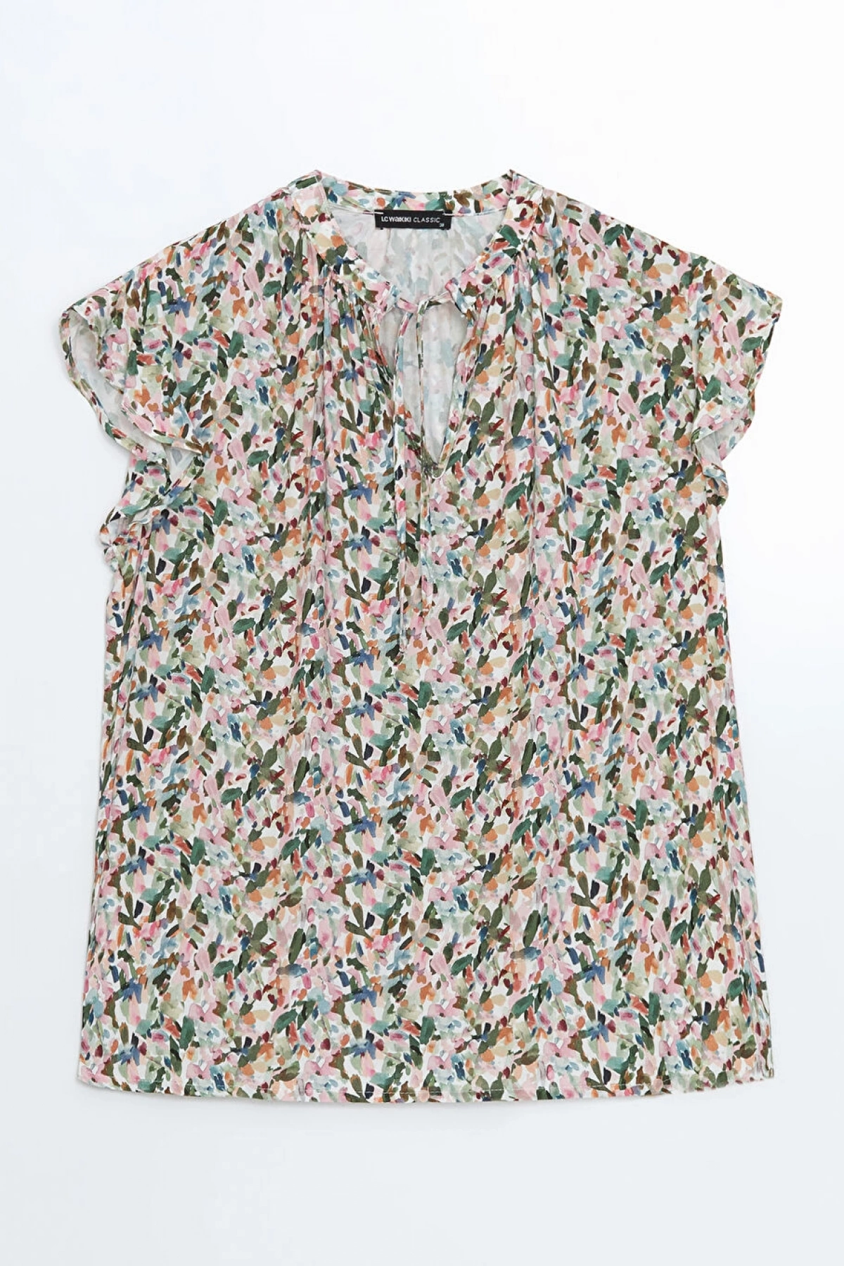 LCWAIKIKI Classic Bağlamalı Yaka Çiçekli Kadın Bluz