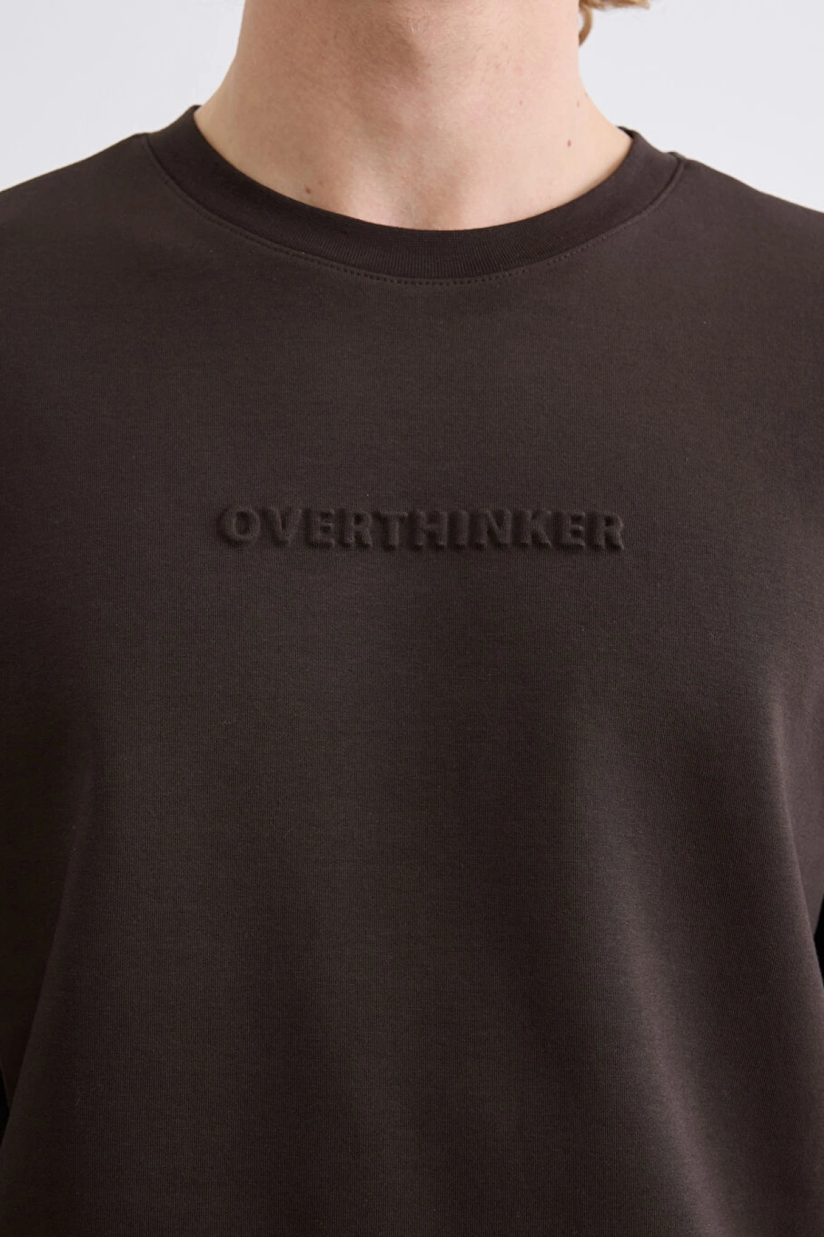 LC Waikiki XSIDE Kahverengi Bisiklet Yaka Baskılı Erkek Tişört