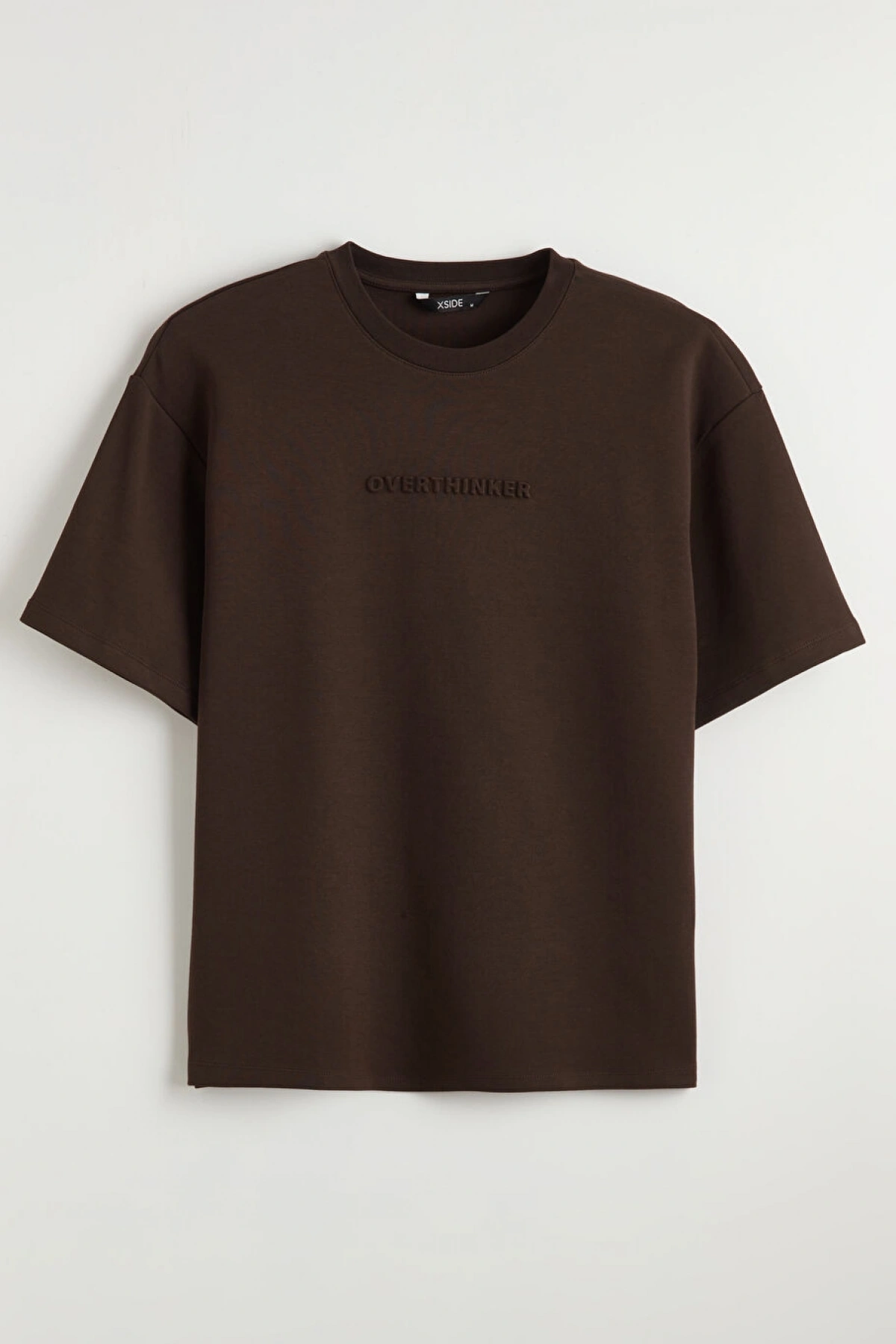 LC Waikiki XSIDE Kahverengi Bisiklet Yaka Baskılı Erkek Tişört