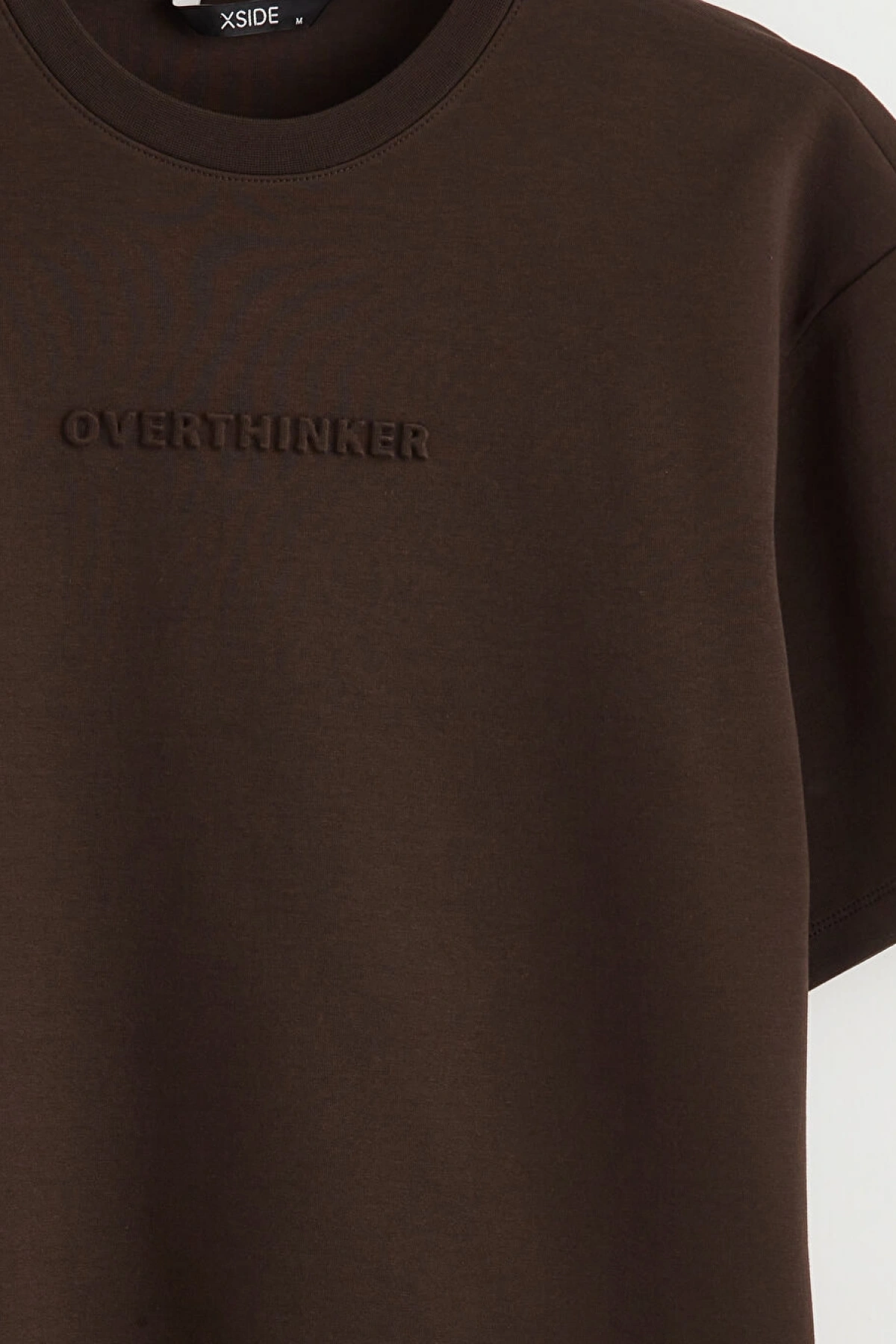 LC Waikiki XSIDE Kahverengi Bisiklet Yaka Baskılı Erkek Tişört