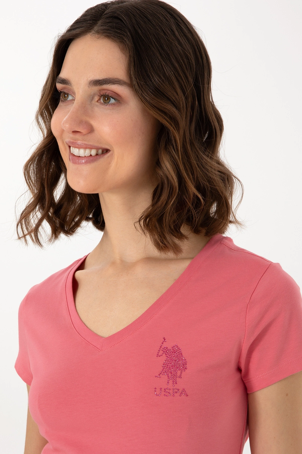 U.S. Polo Assn. U.S. Polo Assn. Kadın V Yaka Basic T-shirt