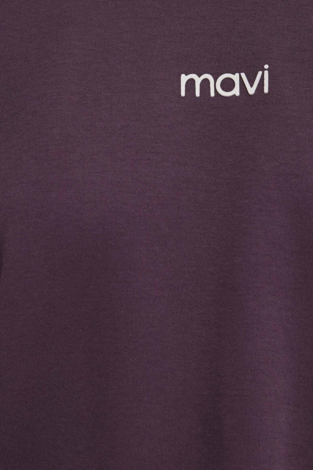 Mavi Logo Baskılı İnterlok Mor Tişört