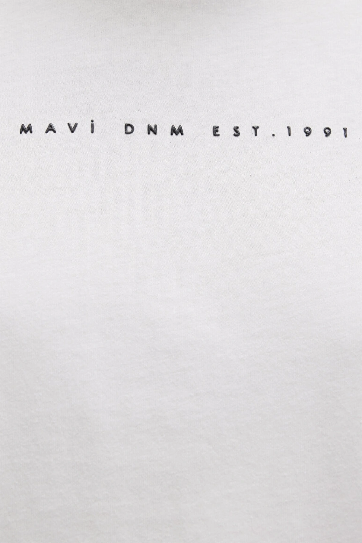 Mavi Baskılı Ekru Tişört