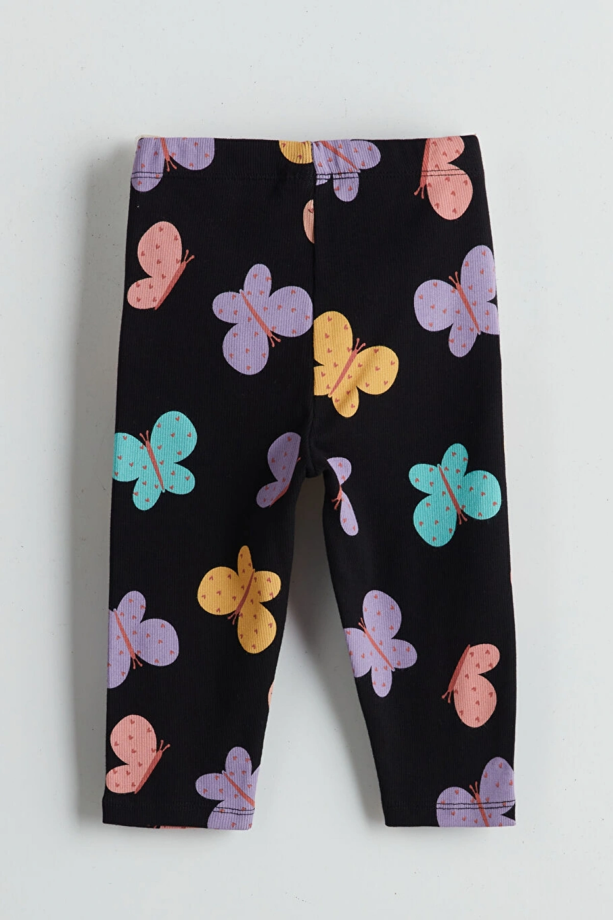 LC Waikiki Beli Lastikli Kelebek Baskılı Kız Çocuk Tayt