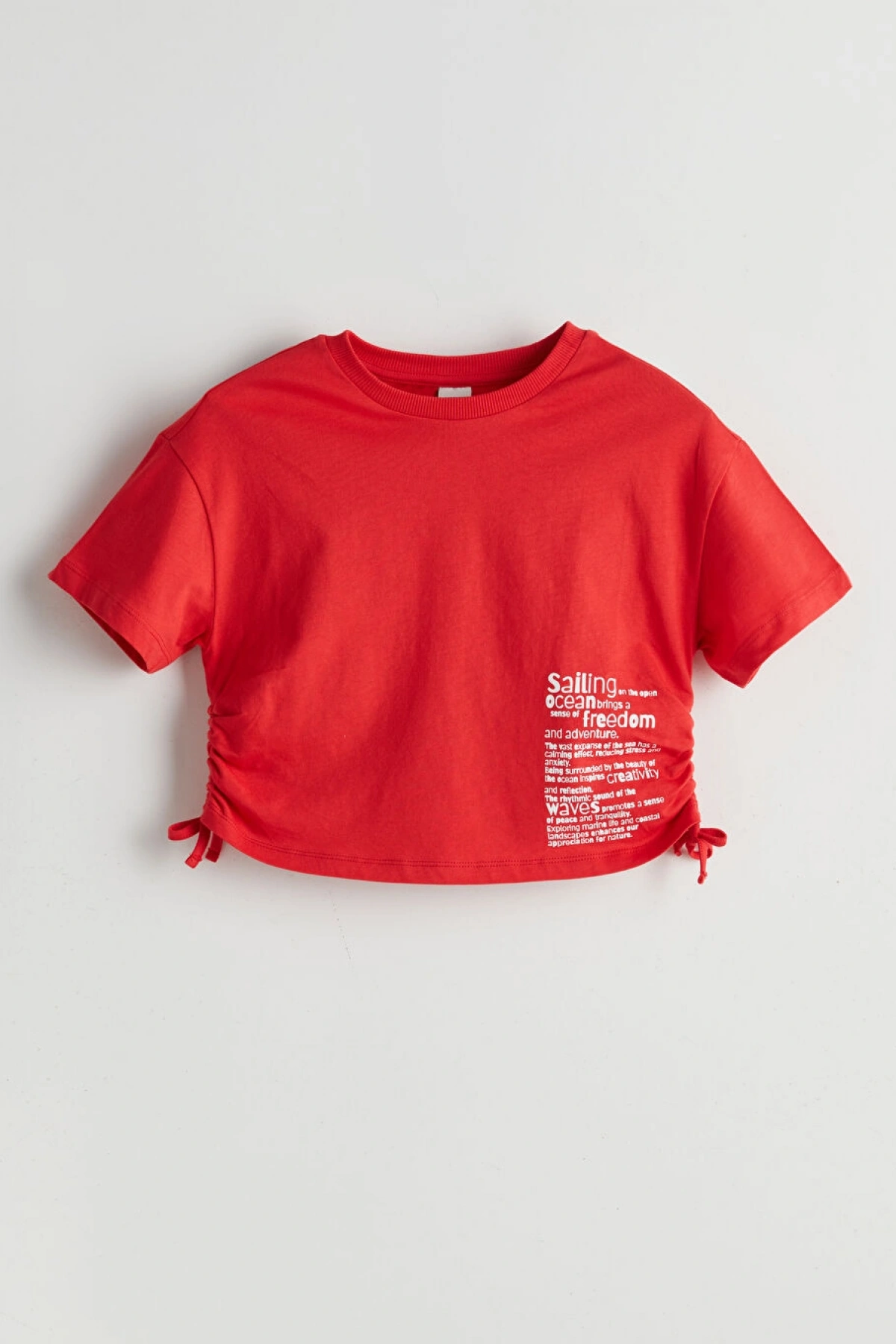 LC Waikiki Bisiklet Yaka Kız Çocuk Crop Tişört