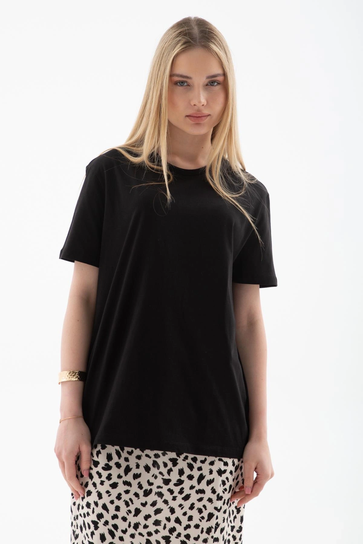 Fashion Friends %100 Pamuklu Tişört Siyah