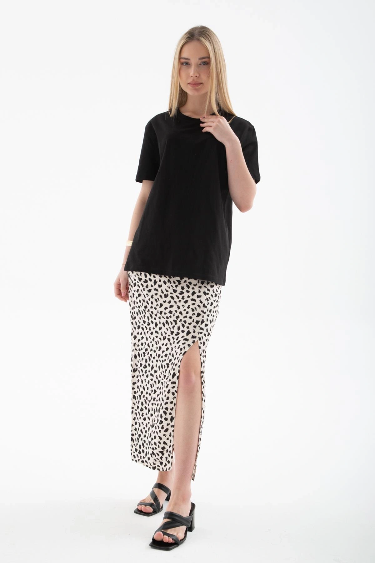 Fashion Friends %100 Pamuklu Tişört Siyah