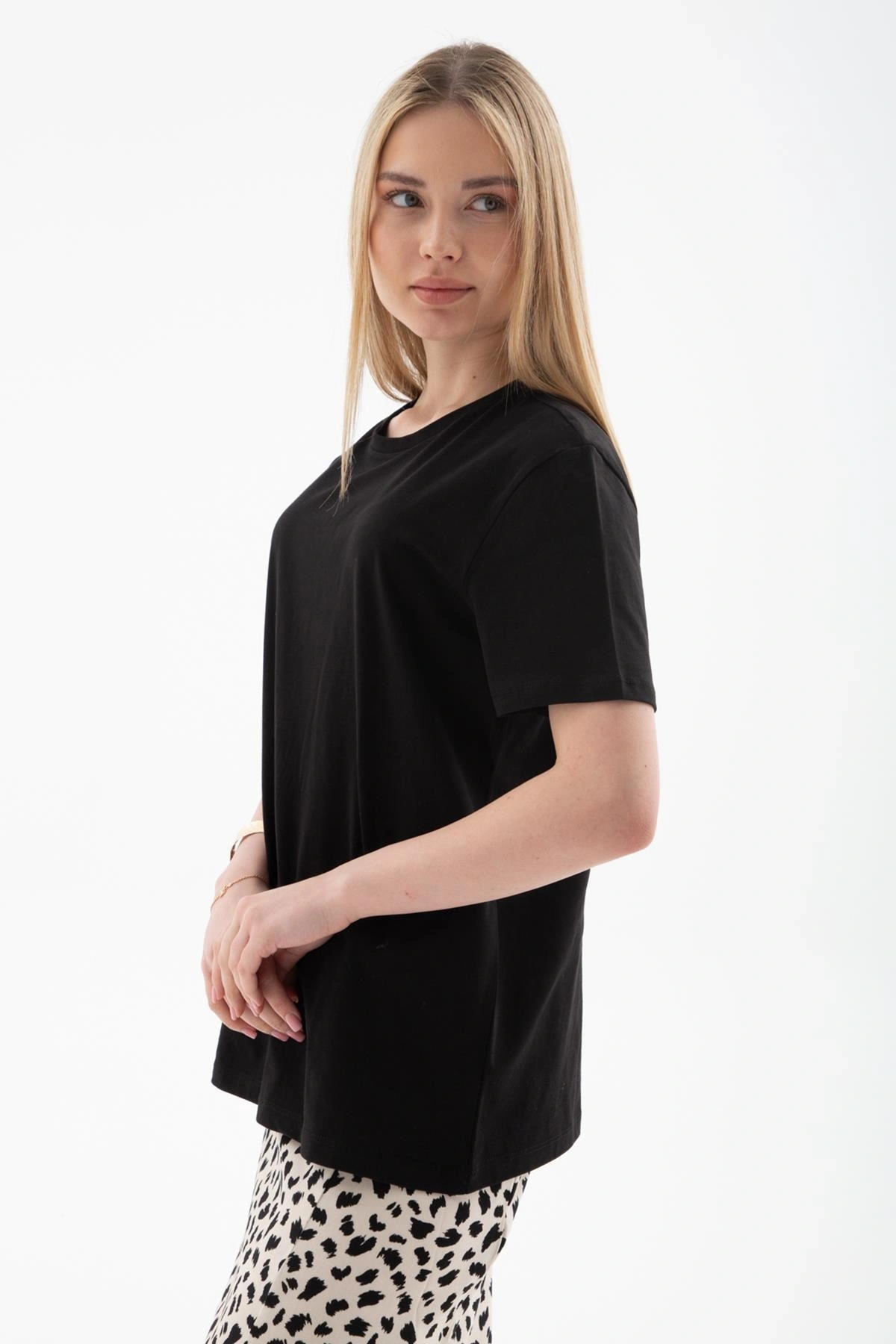 Fashion Friends %100 Pamuklu Tişört Siyah