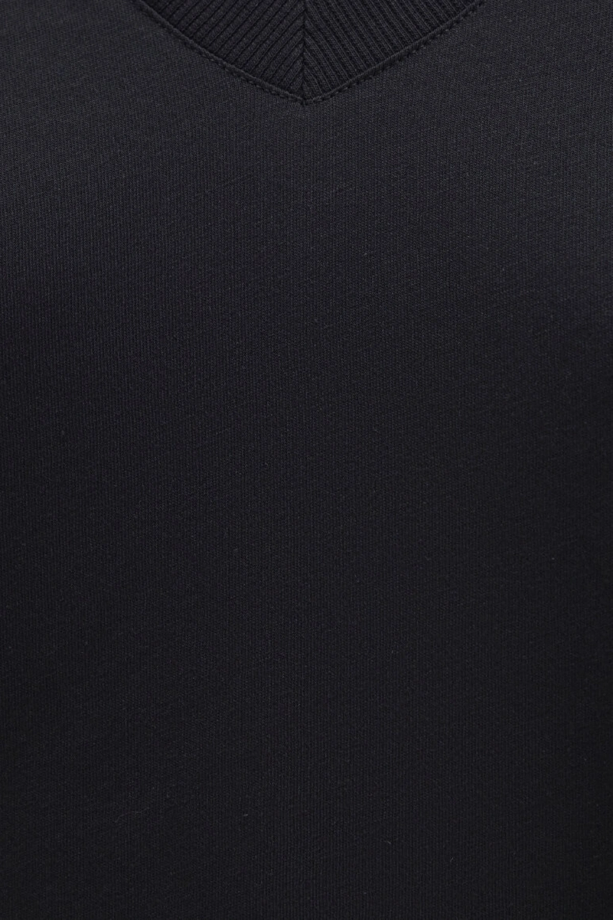 Mavi V Yaka Siyah Basic Tişört Regular Fit / Normal Kesim