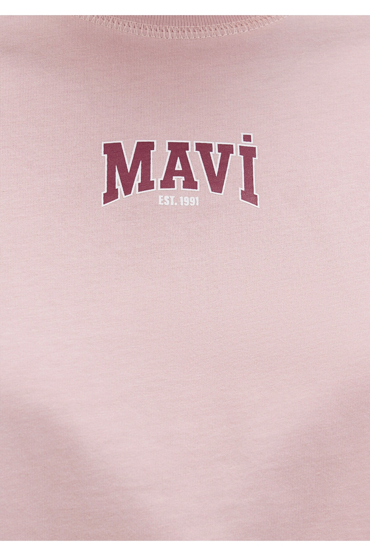 Mavi Logo Baskılı Crop Pembe Kadın T-Shirt