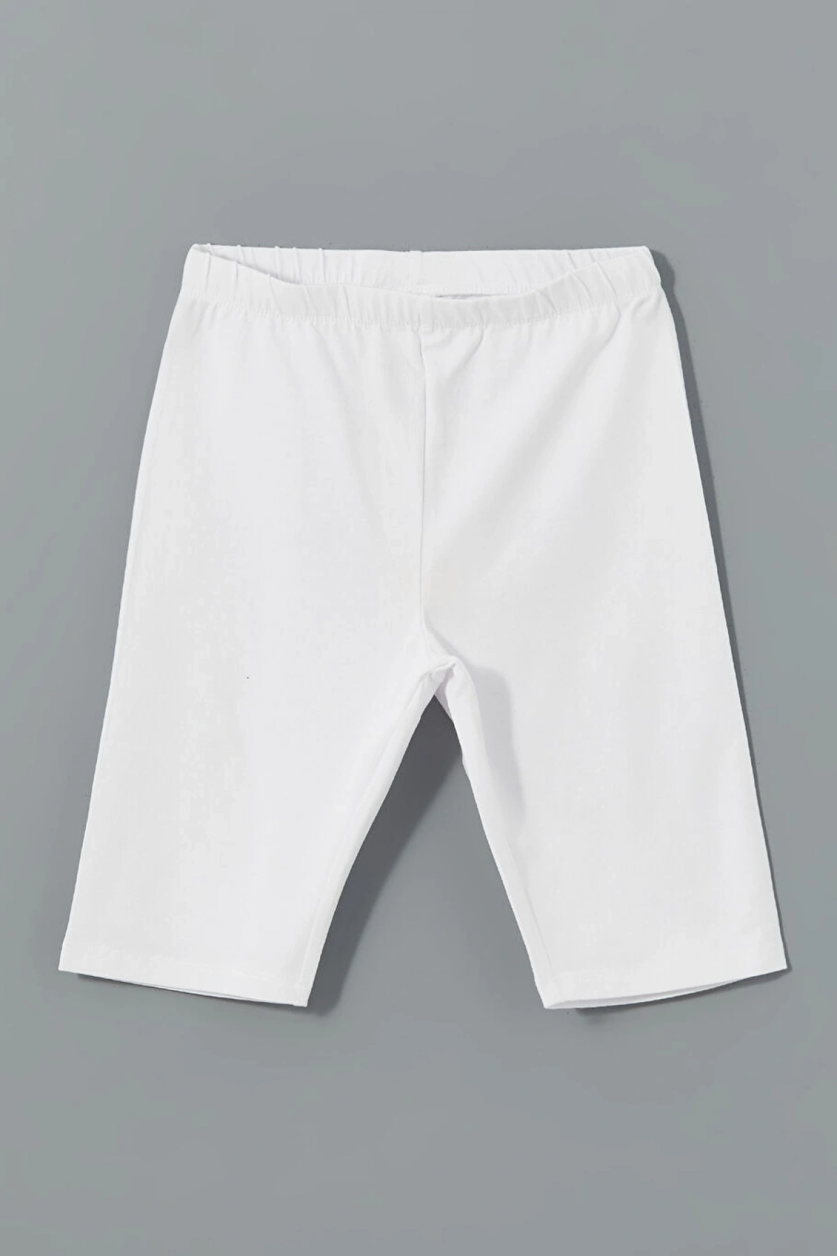 LCW Kids Beyaz Beli Lastikli Kız Çocuk Kısa Tayt