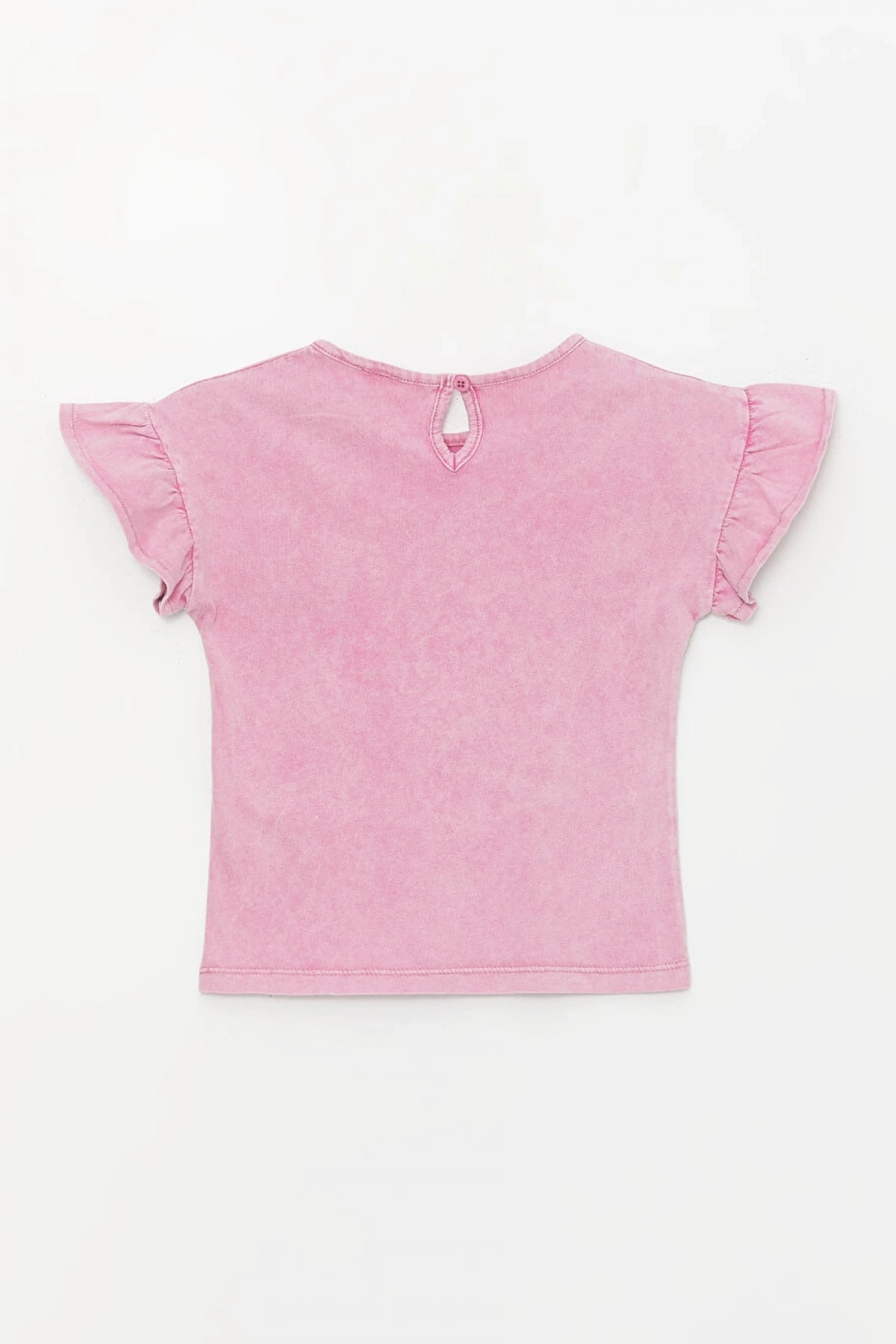 LCW baby Bisiklet Yaka Nakışlı Kız Bebek Tişört