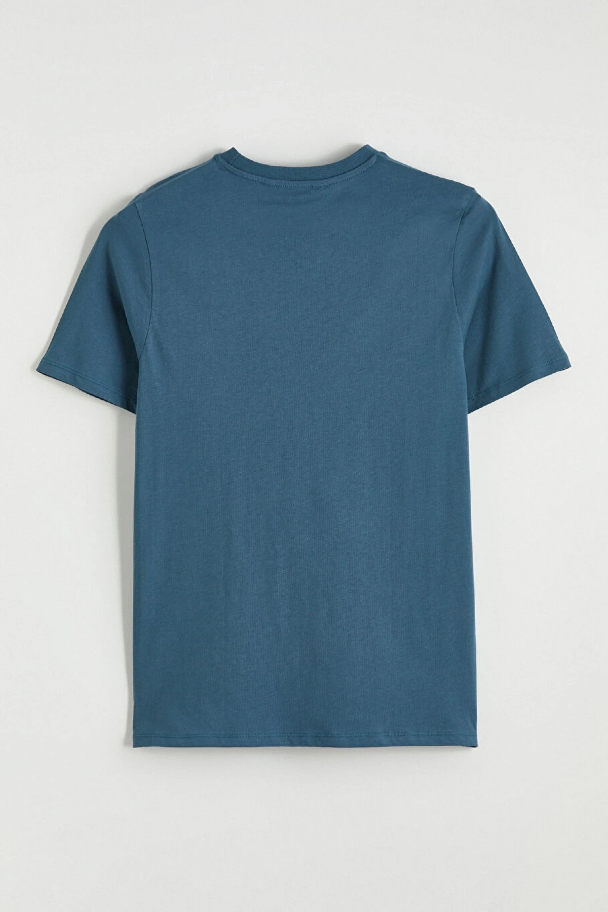 XSIDE Petrol Bisiklet Yaka Baskılı Penye Erkek Tişört