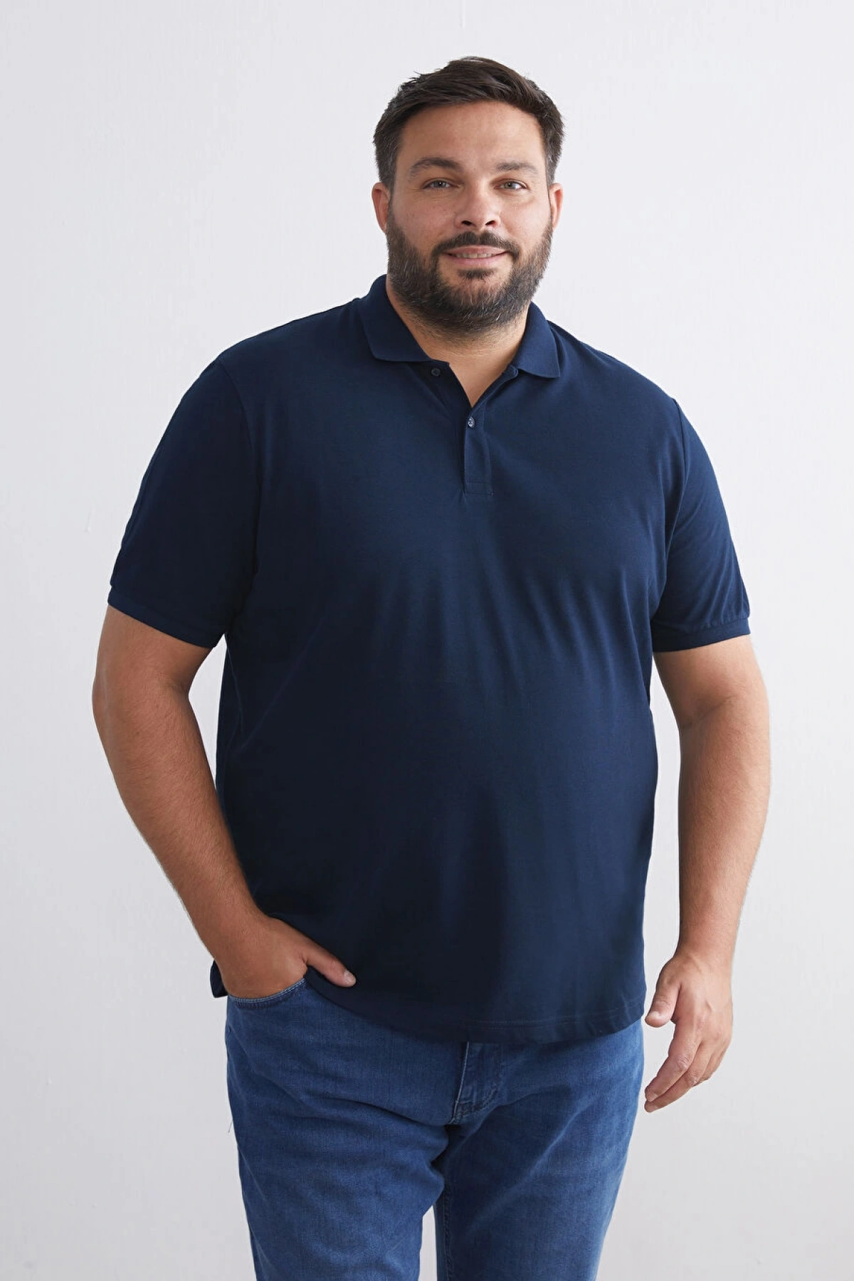 LCWAIKIKI Classic Lacivert Polo Yaka Kısa Kollu Pike Erkek Tişört