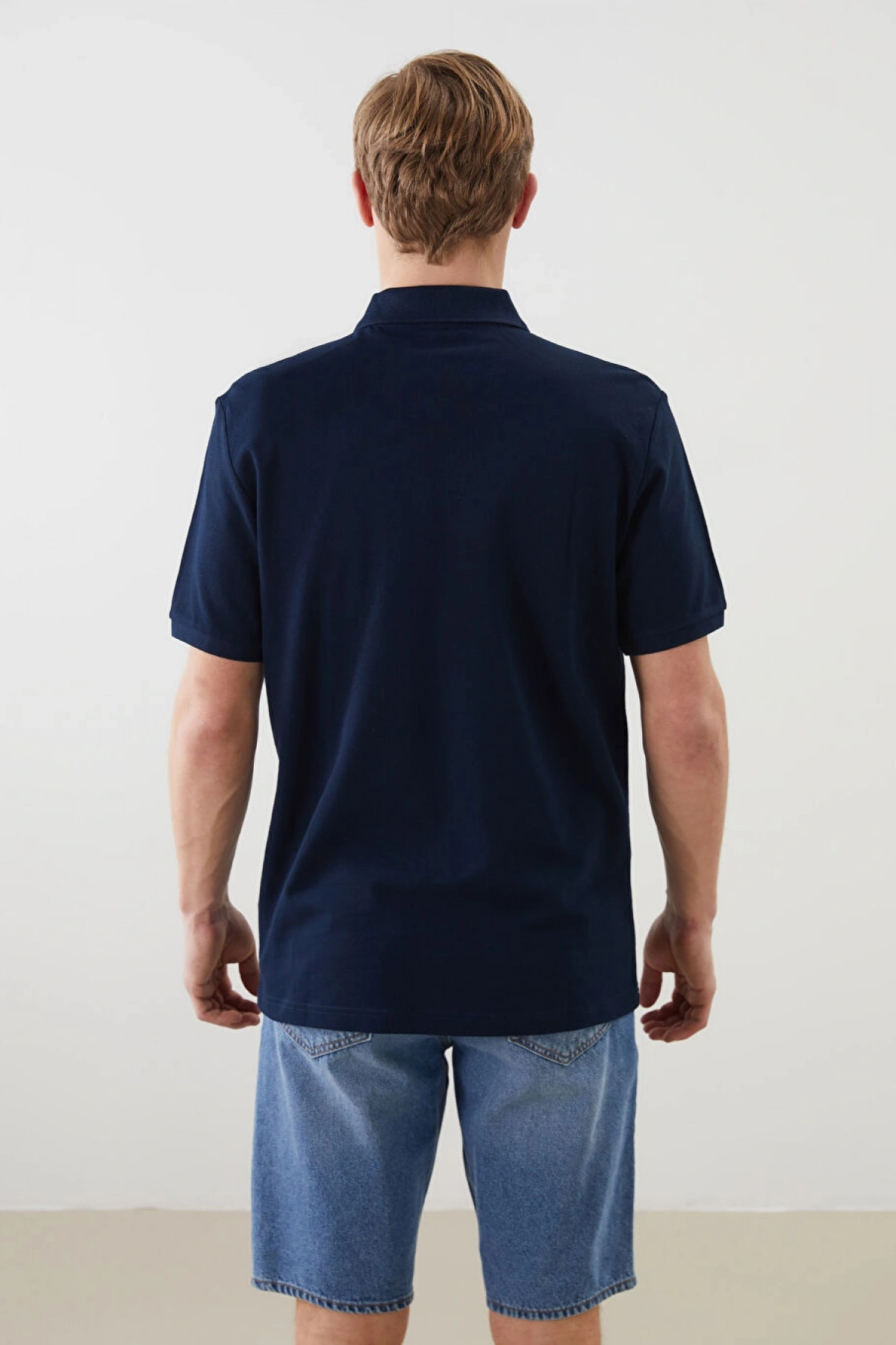 LCWAIKIKI Classic Lacivert Polo Yaka Kısa Kollu Pike Erkek Tişört