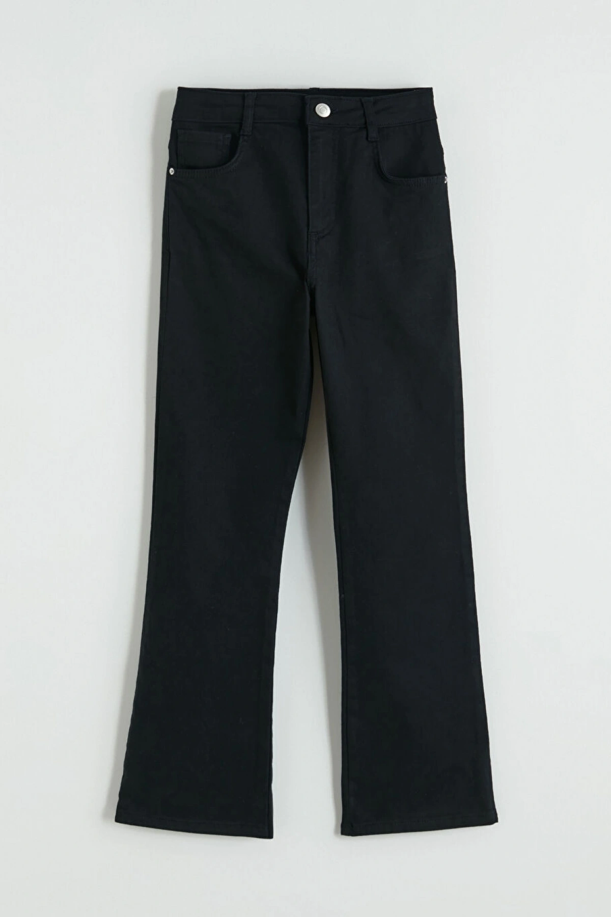 LCW Kids Siyah Ispanyol Paça Kız Çocuk Gabardin Pantolon