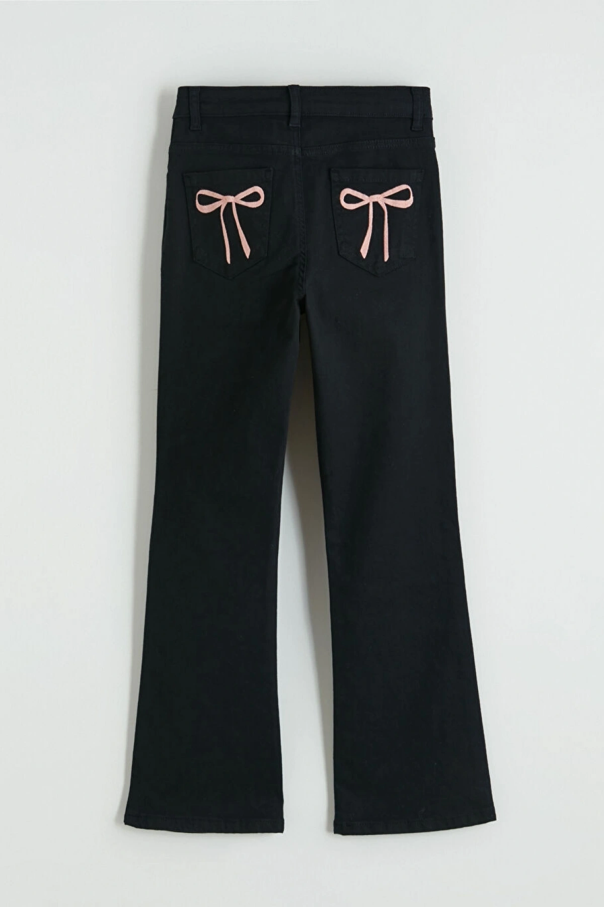 LCW Kids Siyah Ispanyol Paça Kız Çocuk Gabardin Pantolon