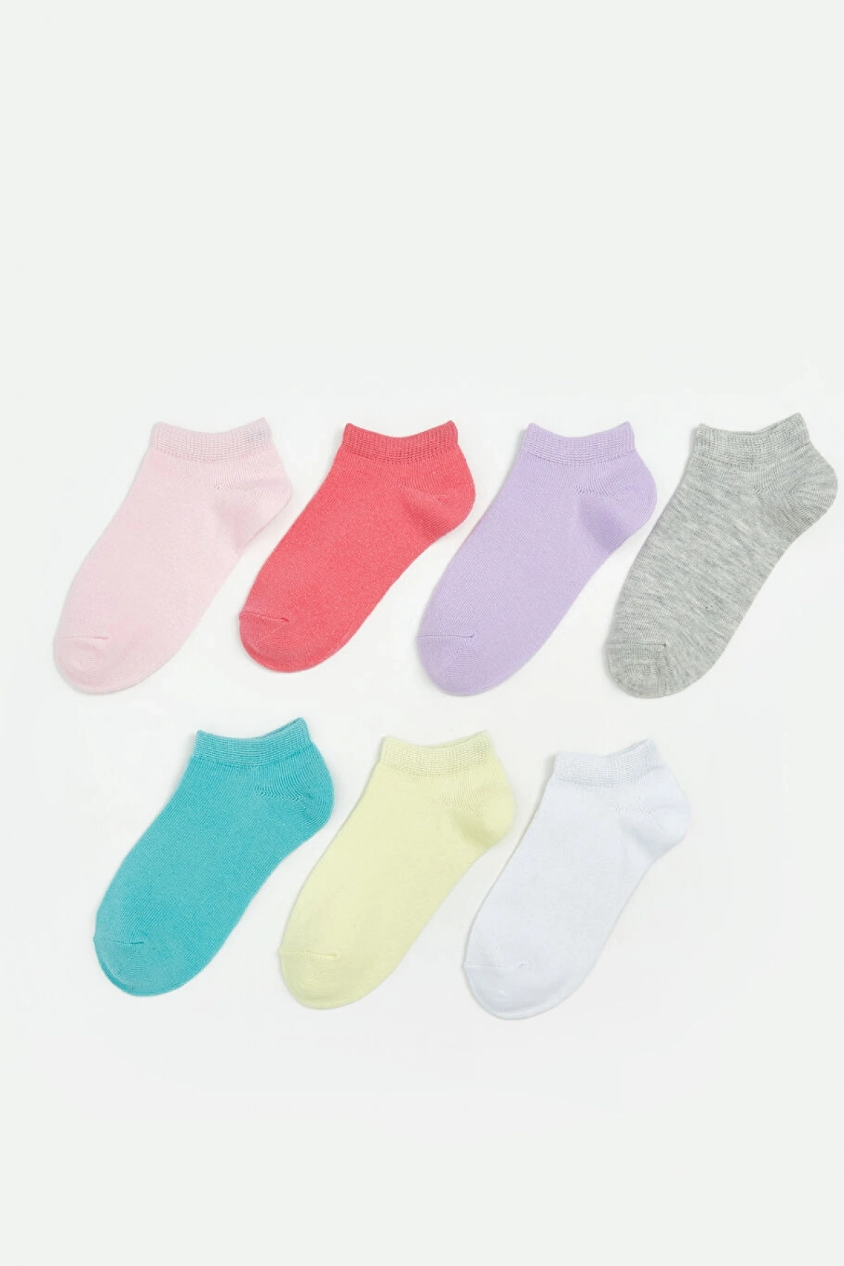 LCW Kids Pembe Basic Kız Çocuk Patik Çorap 7li