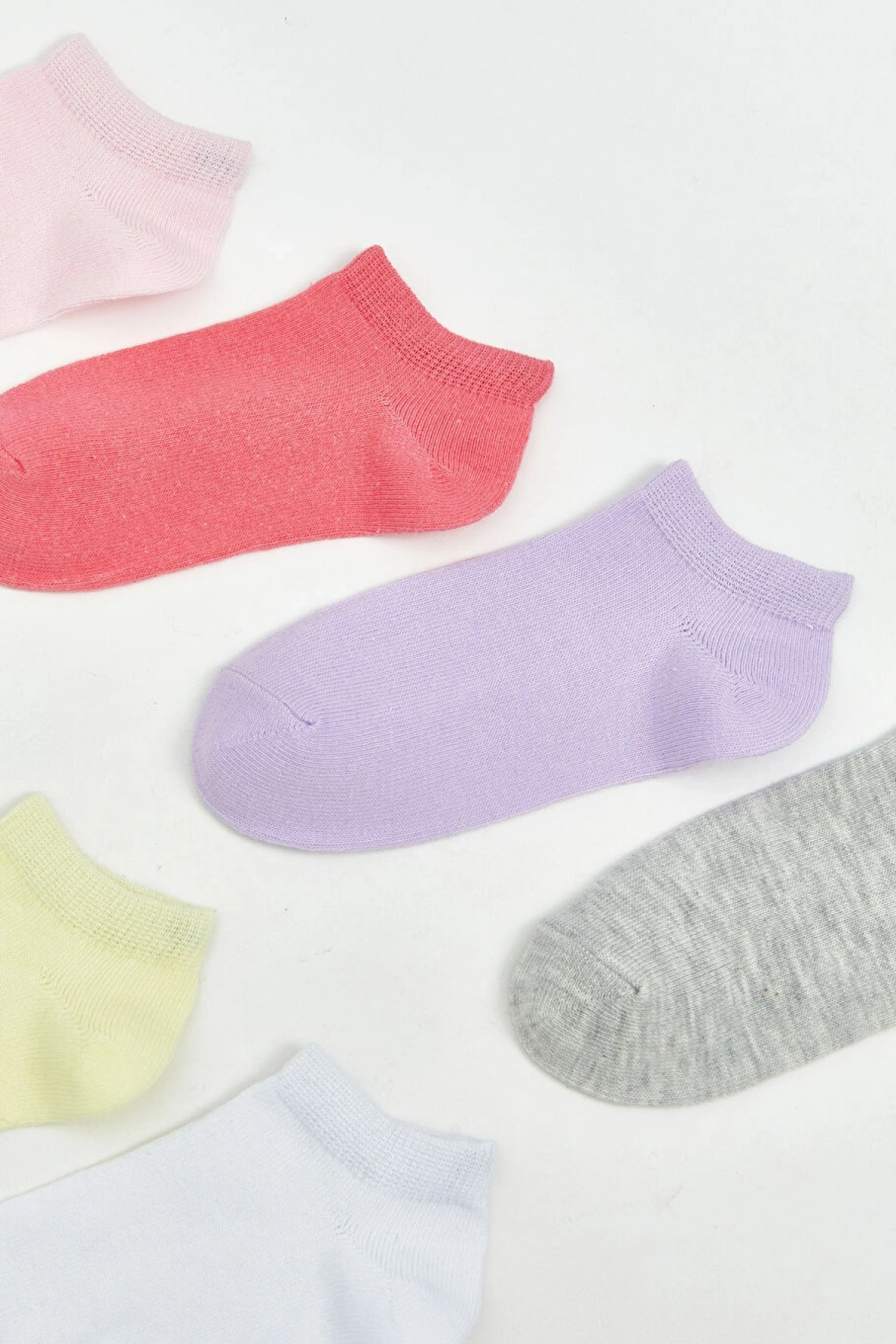 LCW Kids Pembe Basic Kız Çocuk Patik Çorap 7li