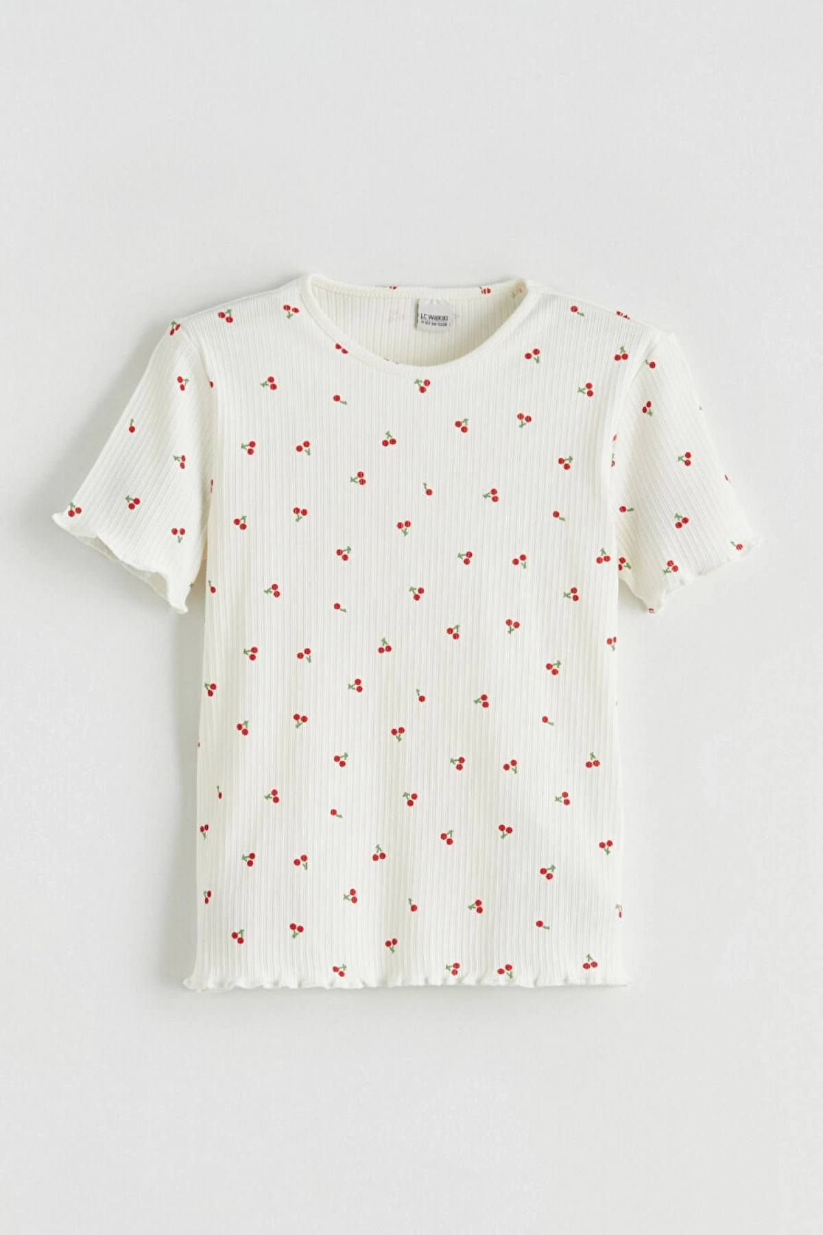 LCW Kids Ekru Baskılı Kız Çocuk Tişört