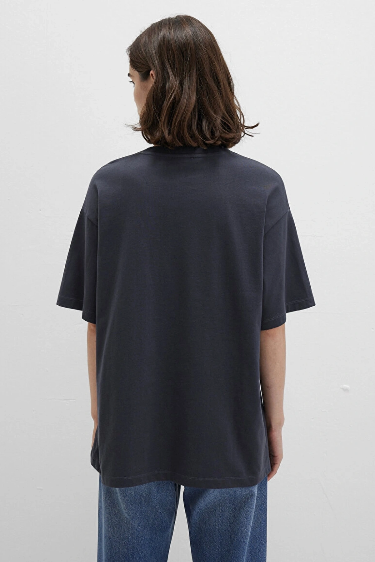 MAVİ BASKILI TİŞÖRT Koyu Antra, ONE SIZE