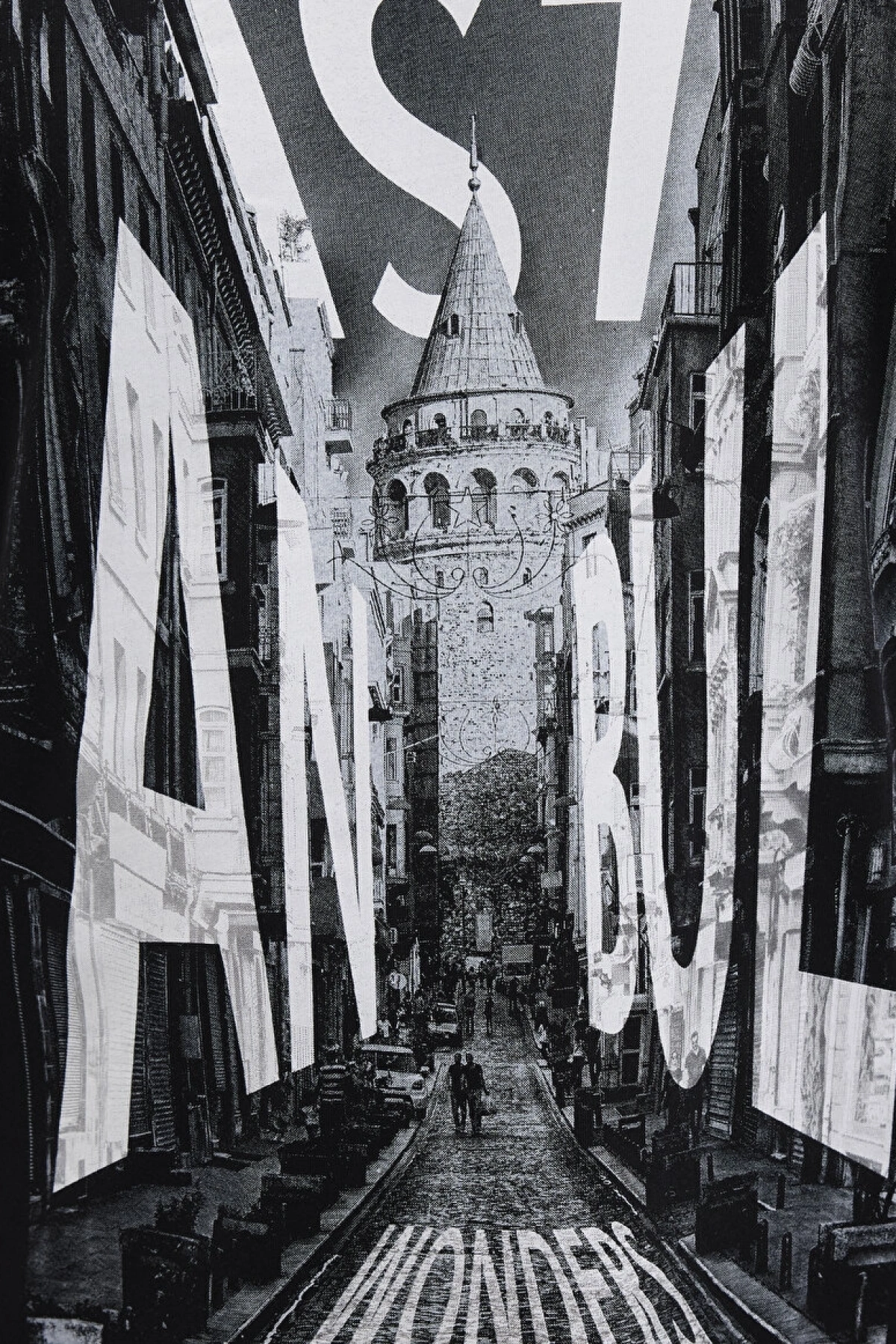 İstanbul Galata Baskılı Siyah Tişört