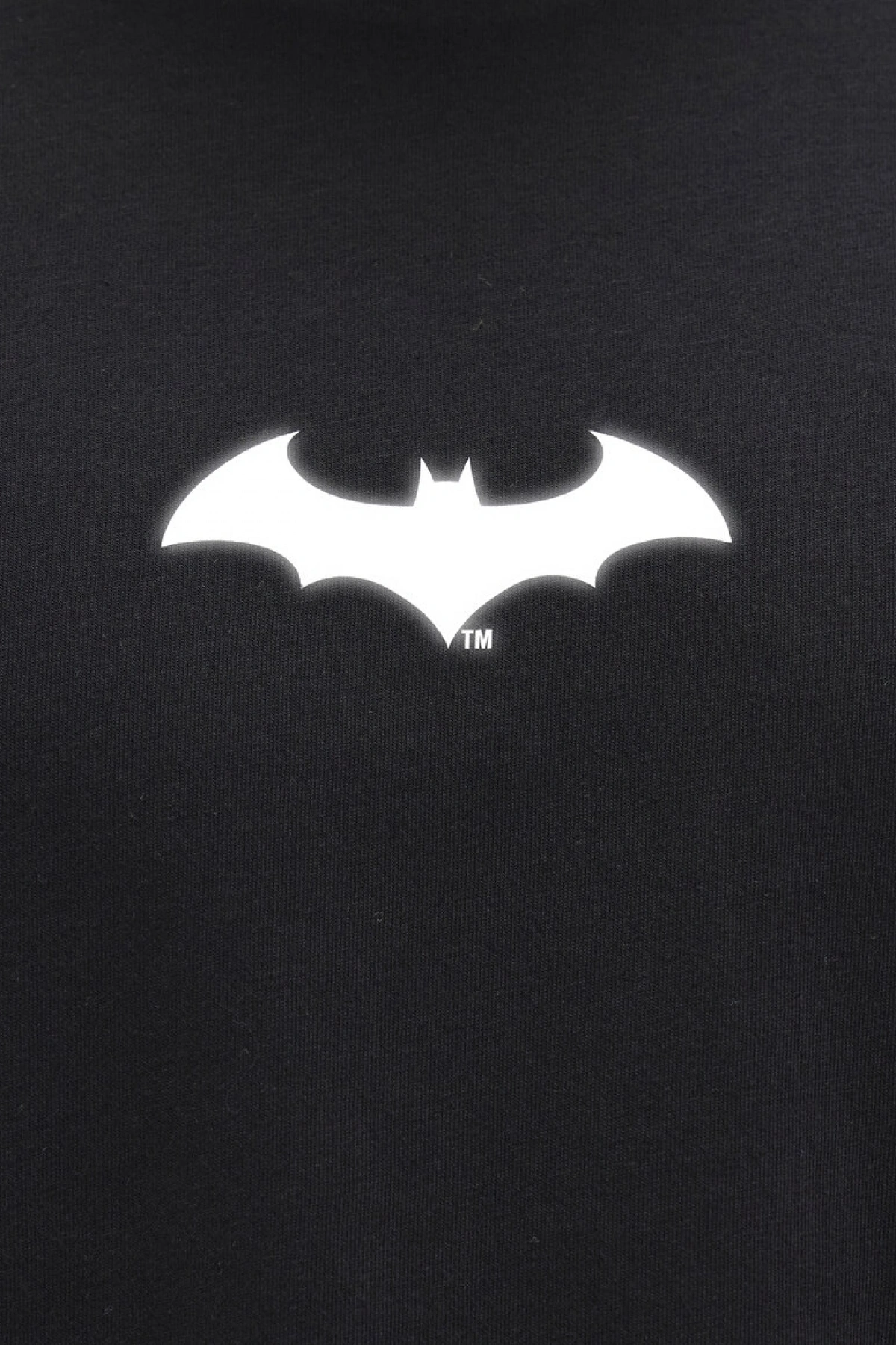 Mavi Batman Baskılı Siyah Tişört Loose Fit / Bol Rahat Kesim