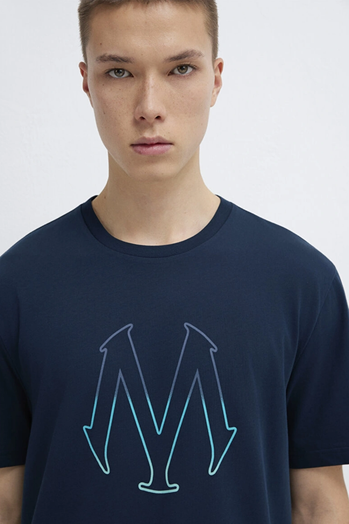 Mavi Logo Baskılı Lacivert Tişört Regular Fit / Normal Kesim