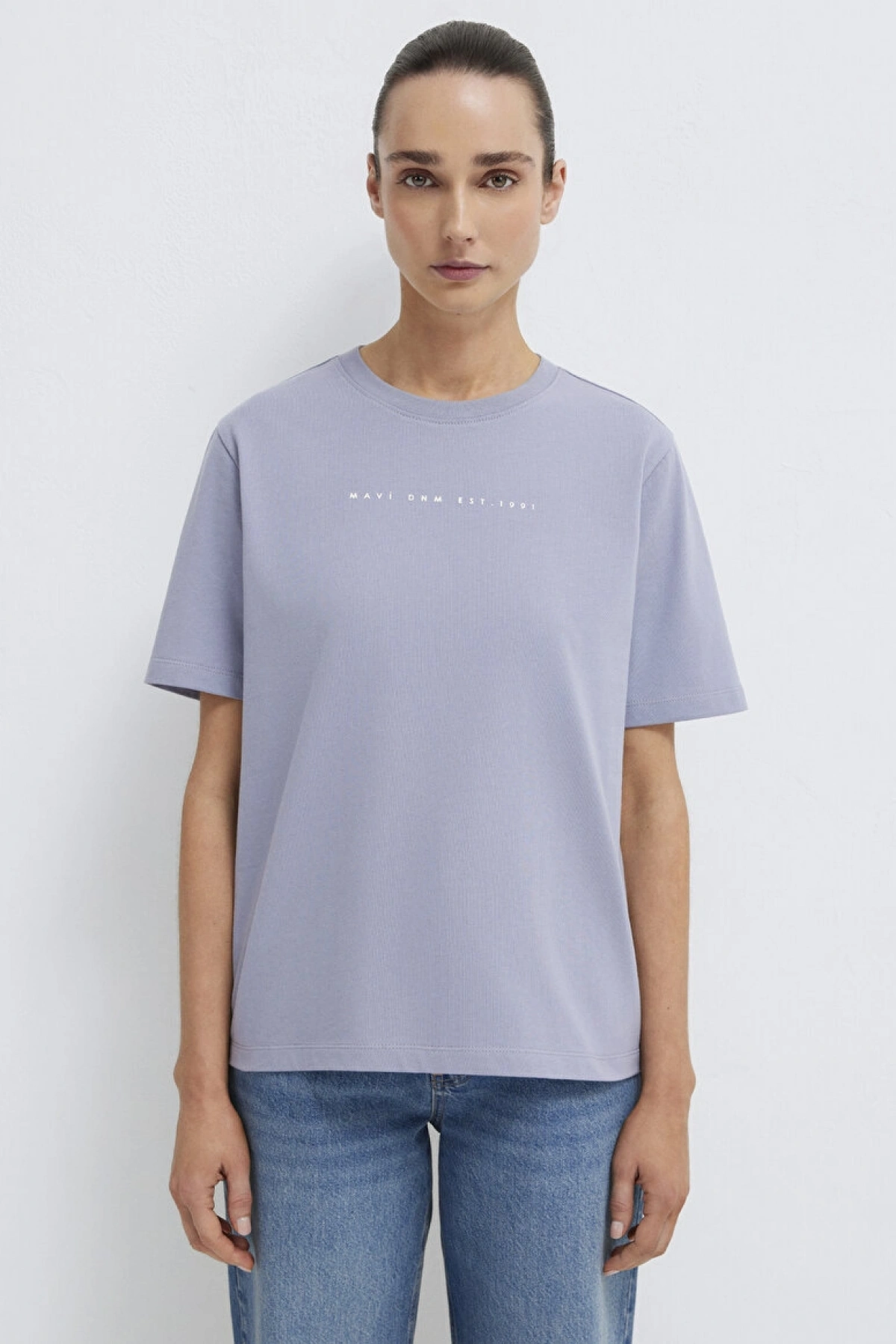 MAVİ BASKILI TİŞÖRT