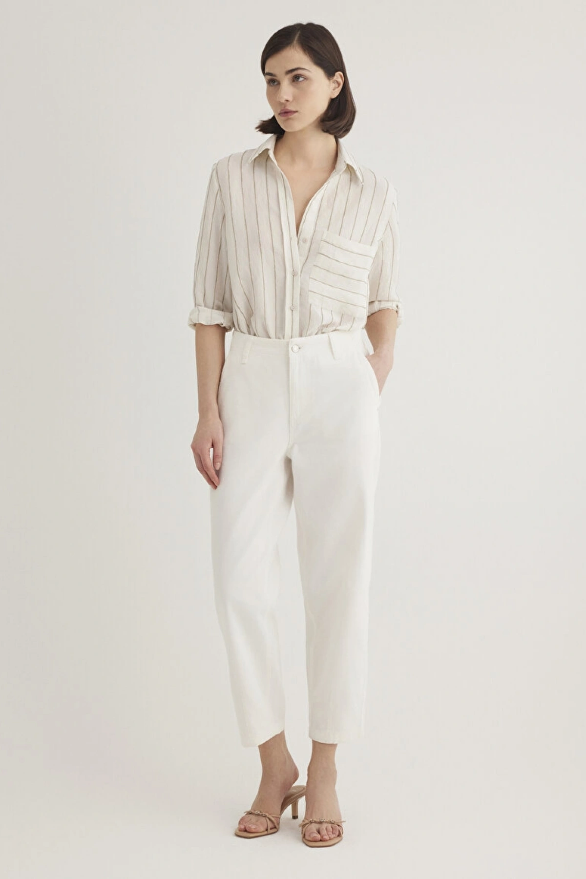 MAVİ DOKUMA PANTOLON Kırık Beyaz