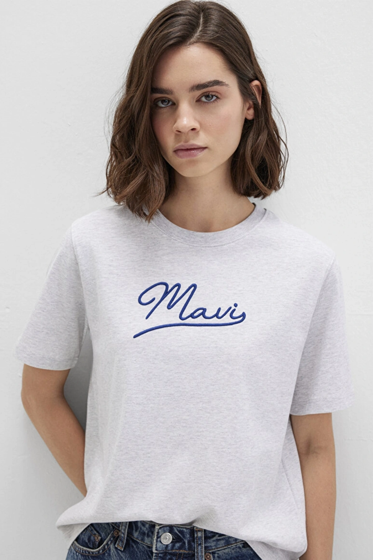 MAVI JEANS BASKILI TİŞÖRT Light Grey Mel