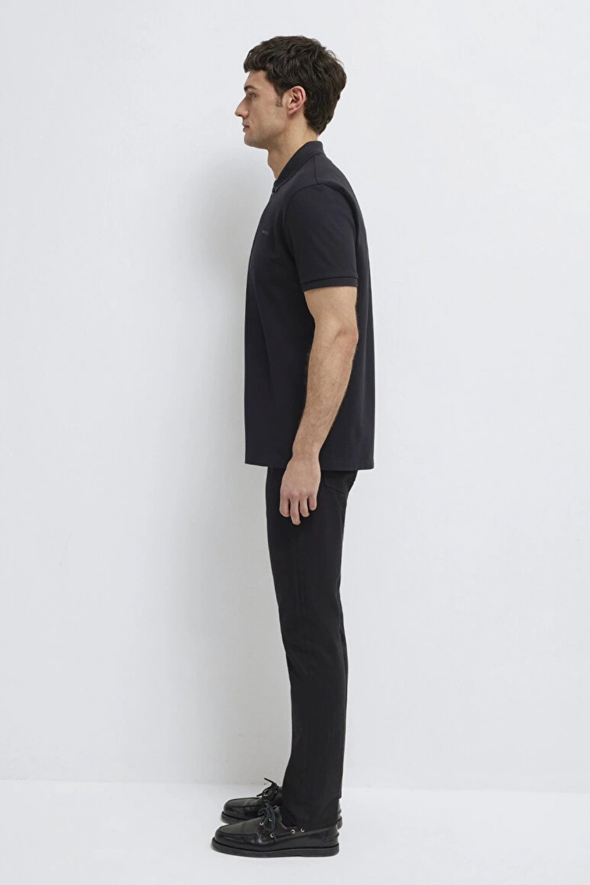 MAVİ YARIM FERMUARLI POLO TİŞÖRT Siyah