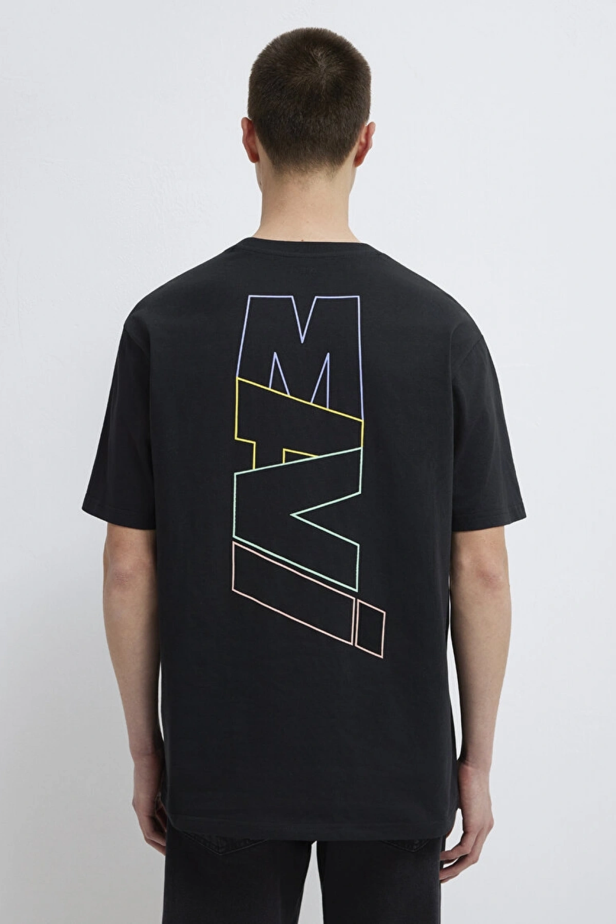 MAVİ BASKILI TİŞÖRT Siyah