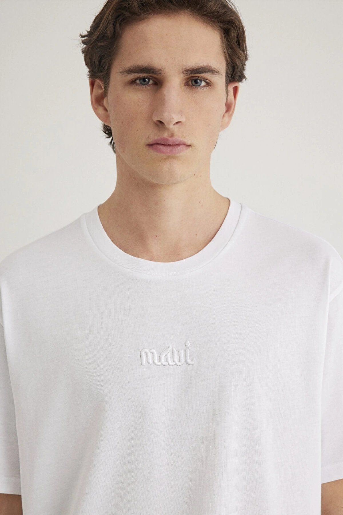 MAVİ BASKILI TİŞÖRT Beyaz