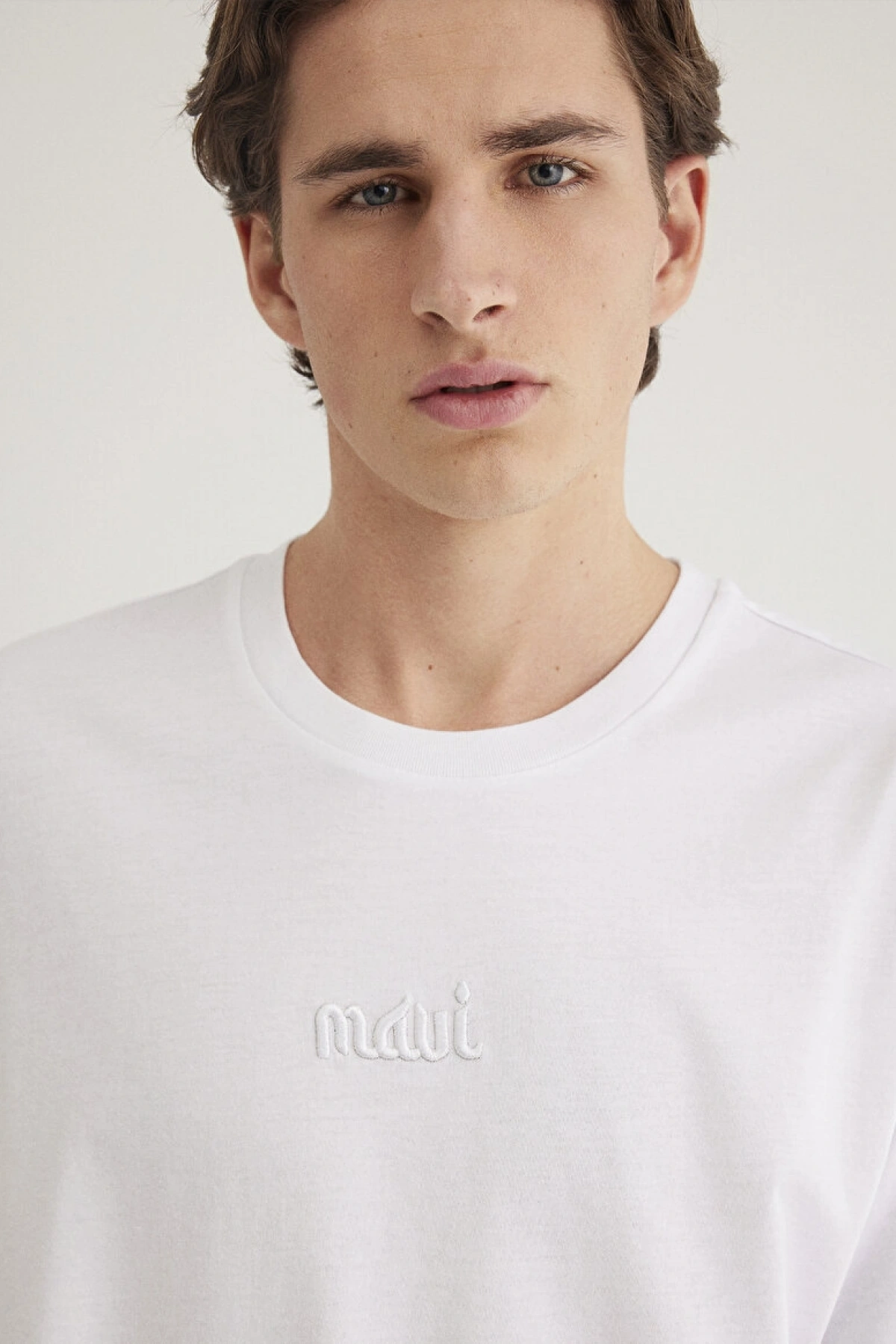 MAVİ BASKILI TİŞÖRT Beyaz