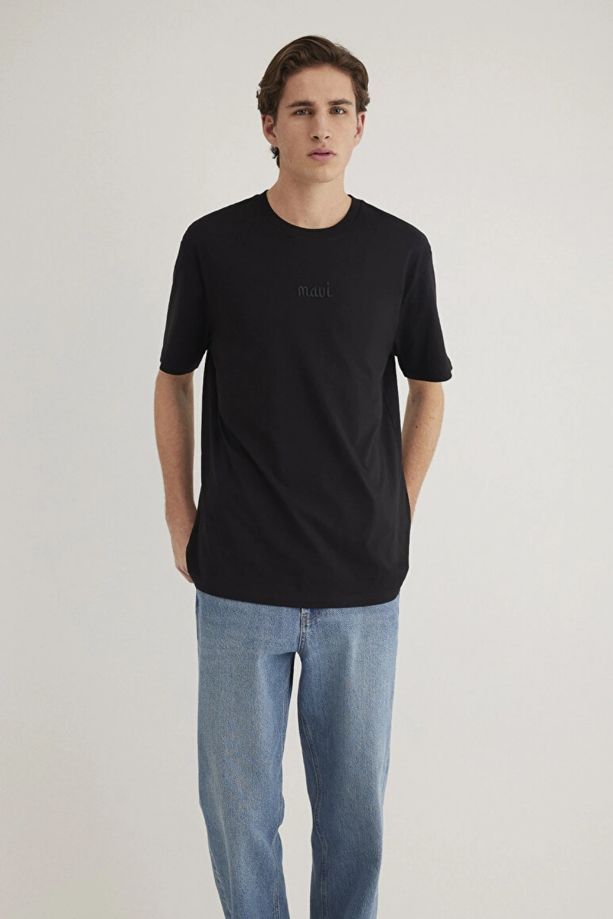 MAVİ BASKILI TİŞÖRT Siyah