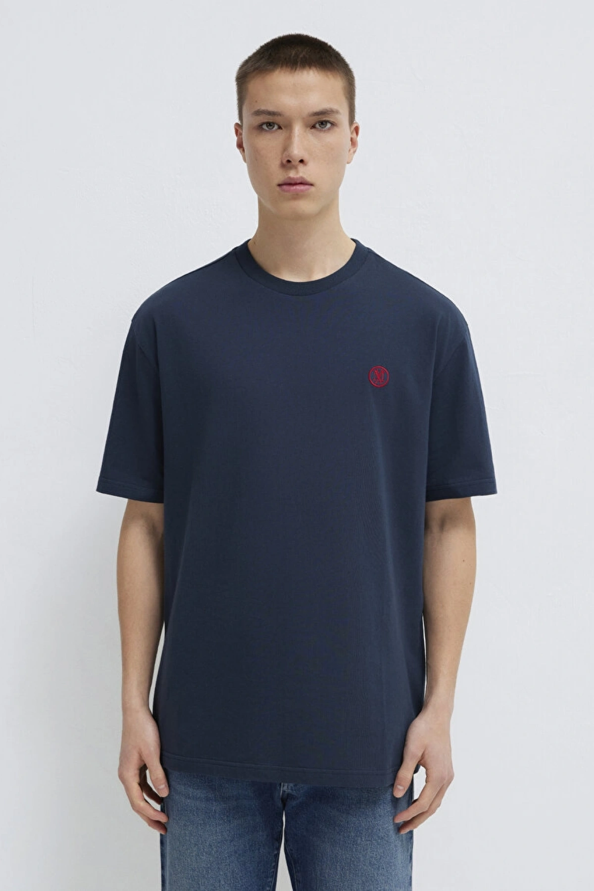 MAVİ LOGO NAKIŞLI TİŞÖRT Gece Lacivert