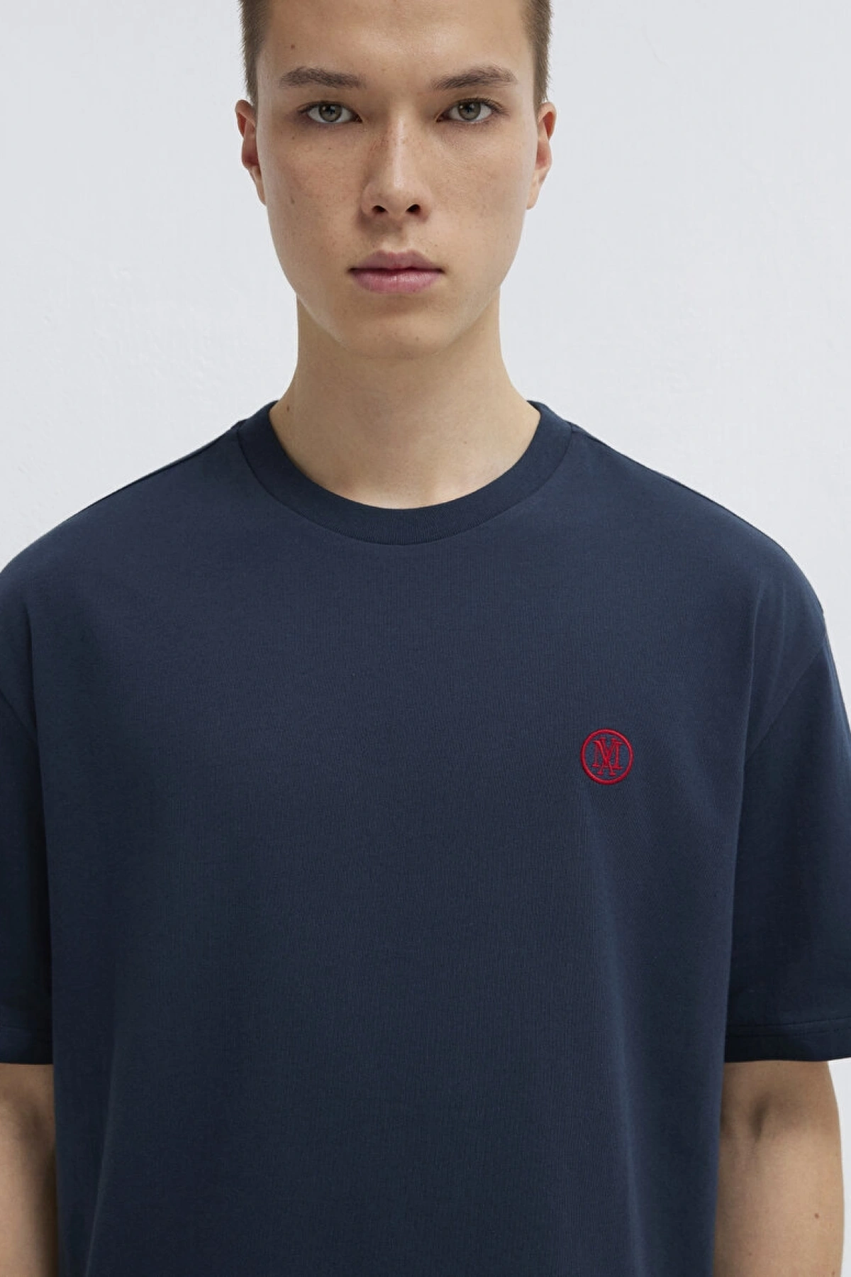 MAVİ LOGO NAKIŞLI TİŞÖRT Gece Lacivert