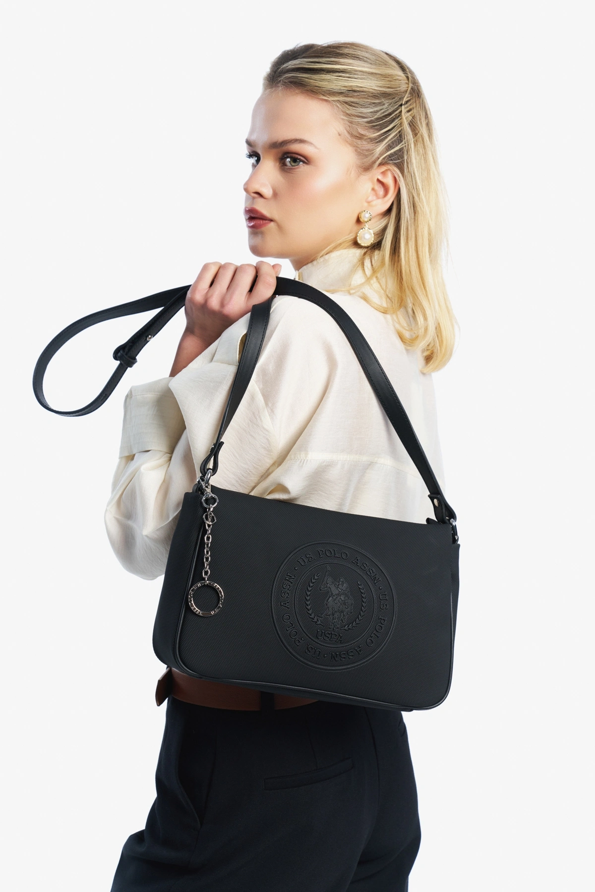 U.S. Polo Assn. Sıyah Kadın Postacı Çantası