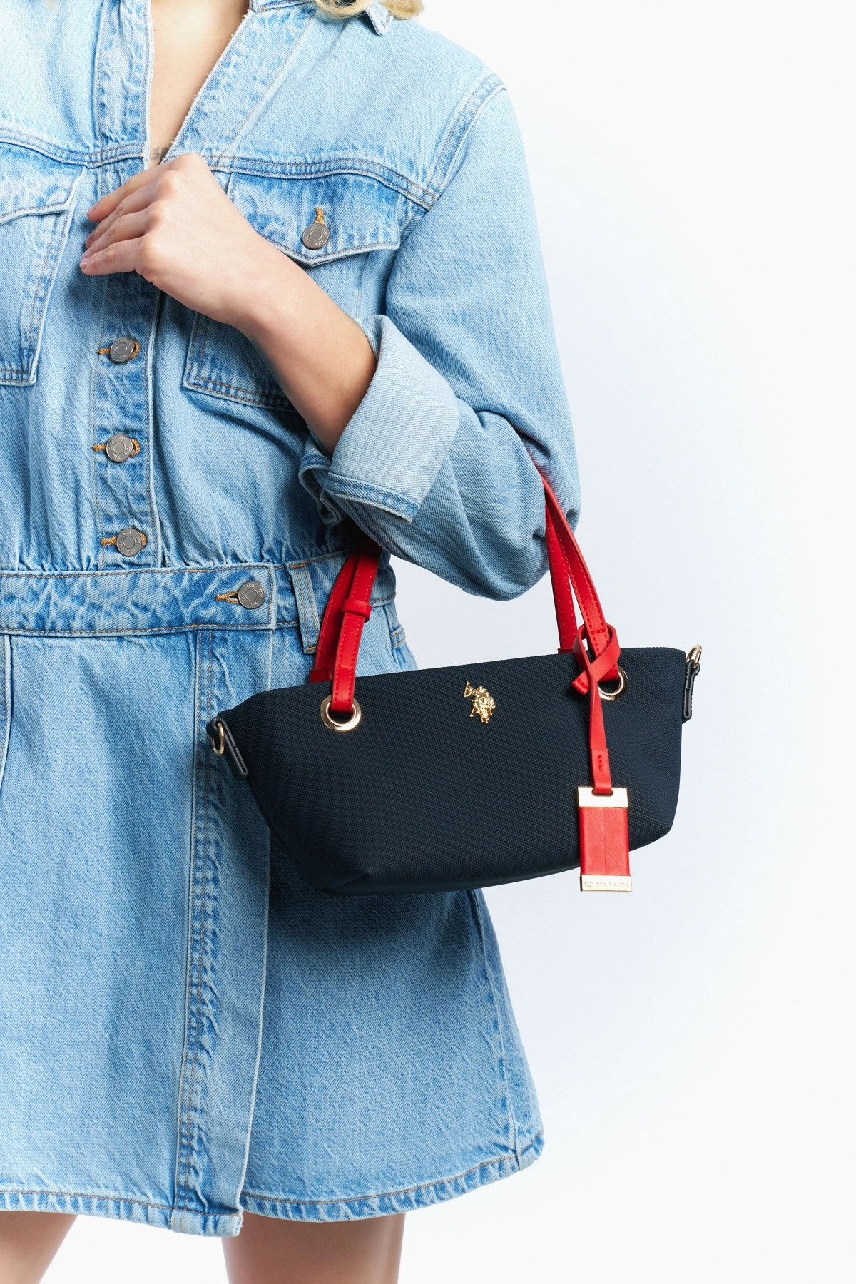 U.S. Polo Assn. Lacıvert-A.Kırmızı Kadın Omuz Çantası