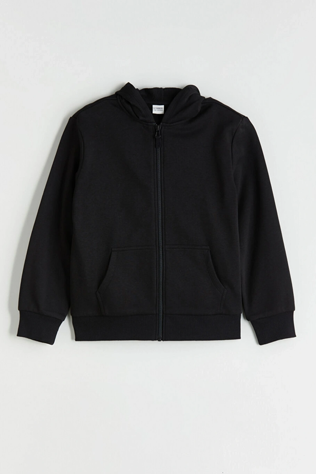 LCW Kids Siyah Uzun Kollu Kız Çocuk Fermuarlı Sweatshirt