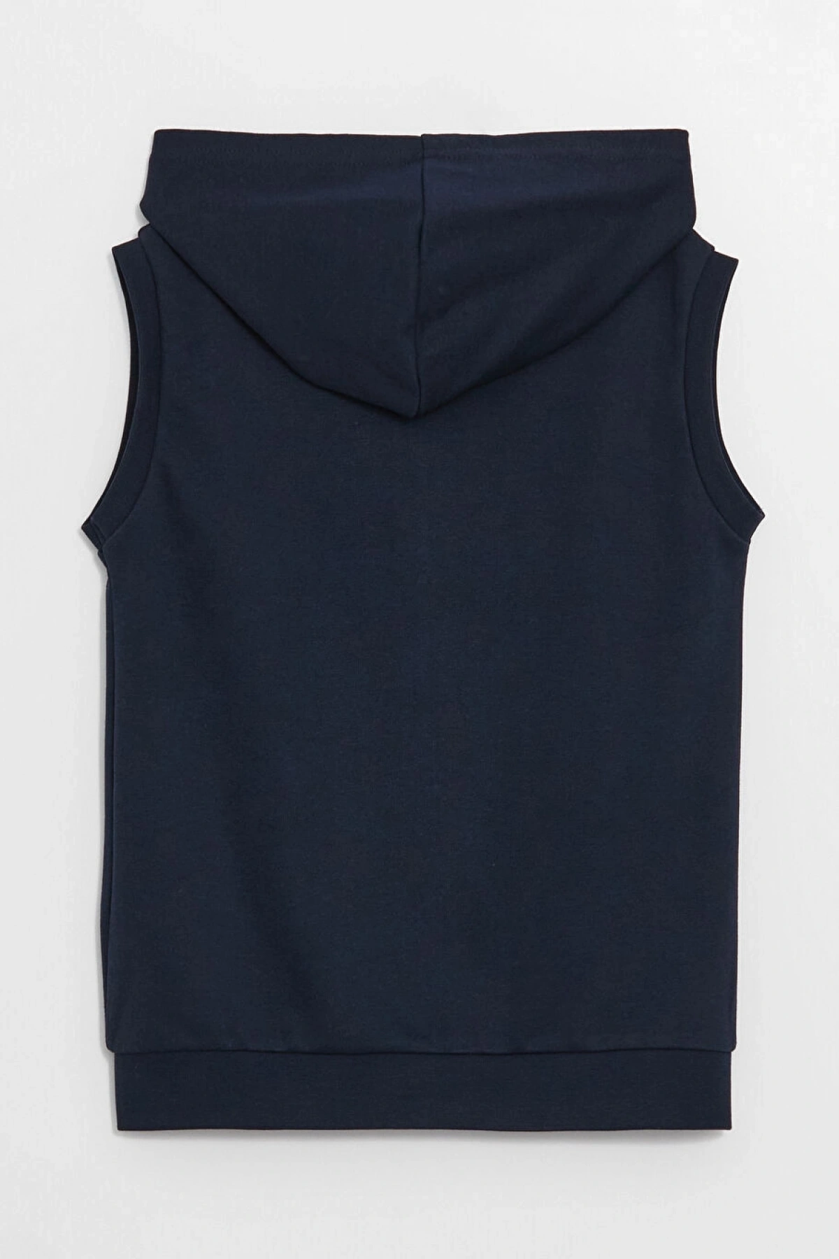 LCW Kids Lacivert Kapüşonlu Basic Erkek Çocuk Fermuarlı Yelek