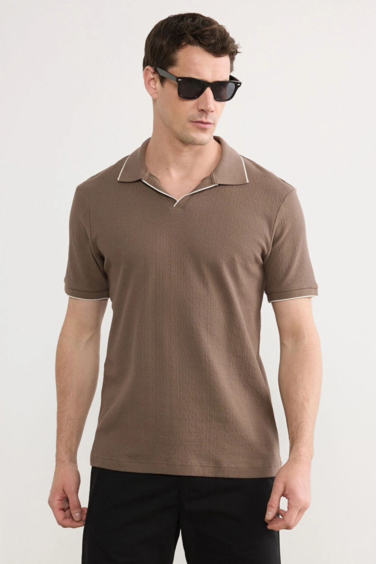 LCWAIKIKI Classic Kahverengi Polo Yaka Erkek Tişört