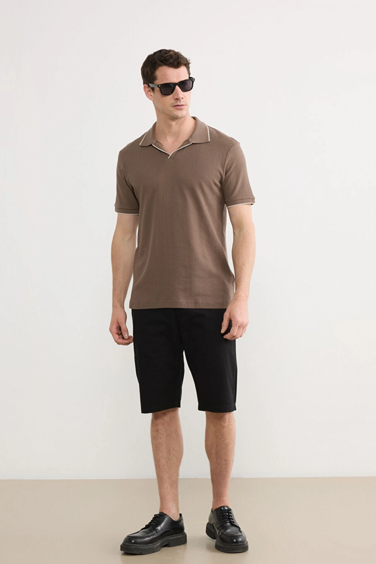 LCWAIKIKI Classic Kahverengi Polo Yaka Erkek Tişört