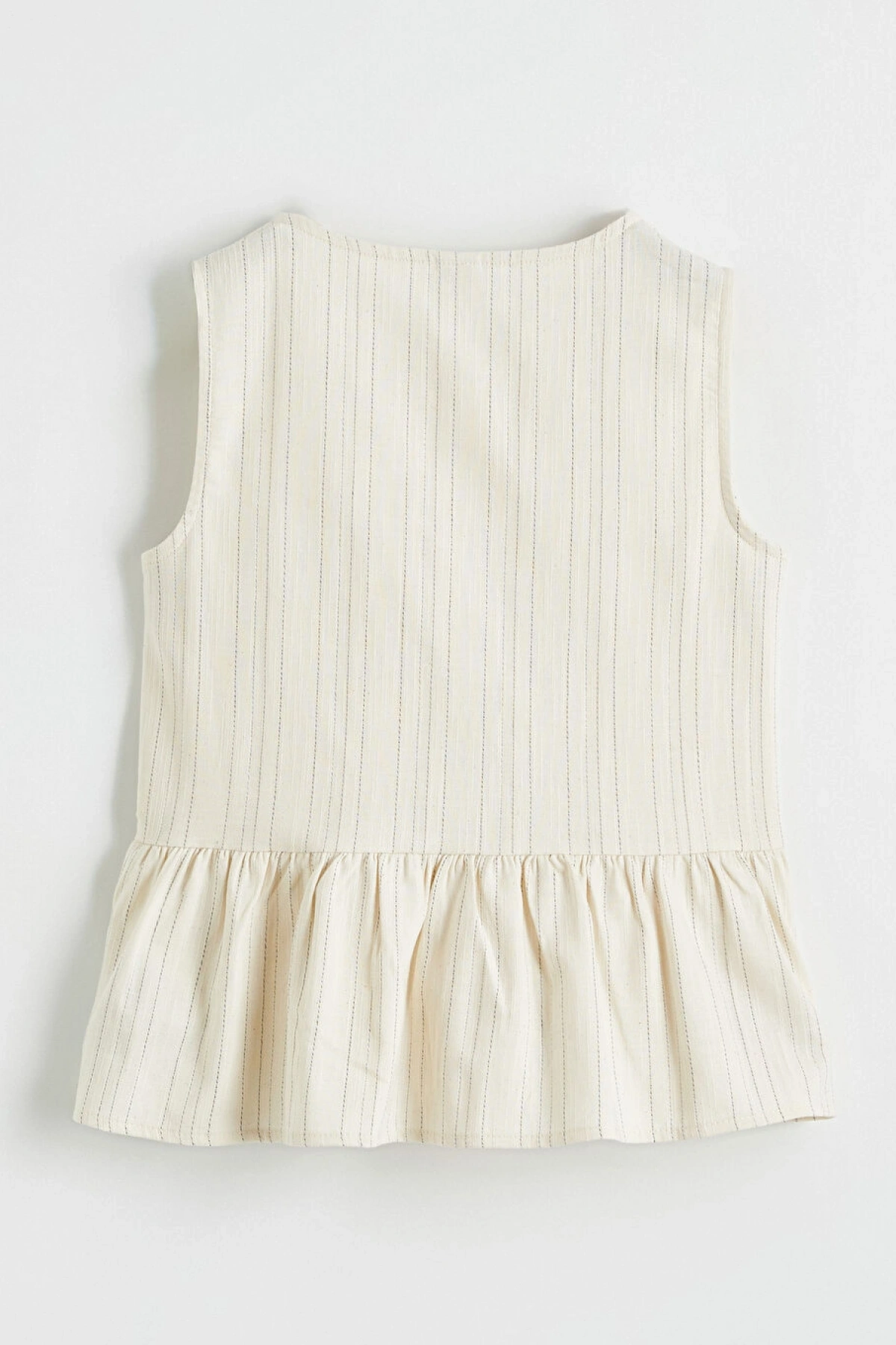 LCW Kids Ekru Bisiklet Yaka Fırfır Detaylı Kız Çocuk Gömlek