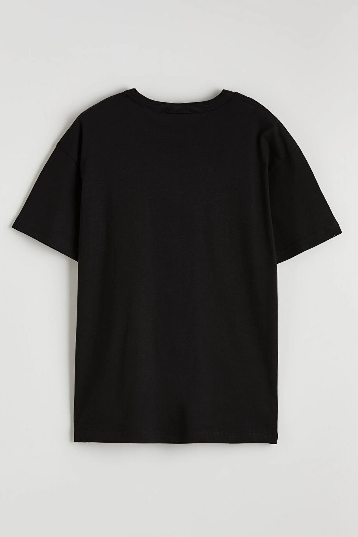 LCW Kids Siyah Bisiklet Yaka Baskılı Erkek Çocuk Tişört